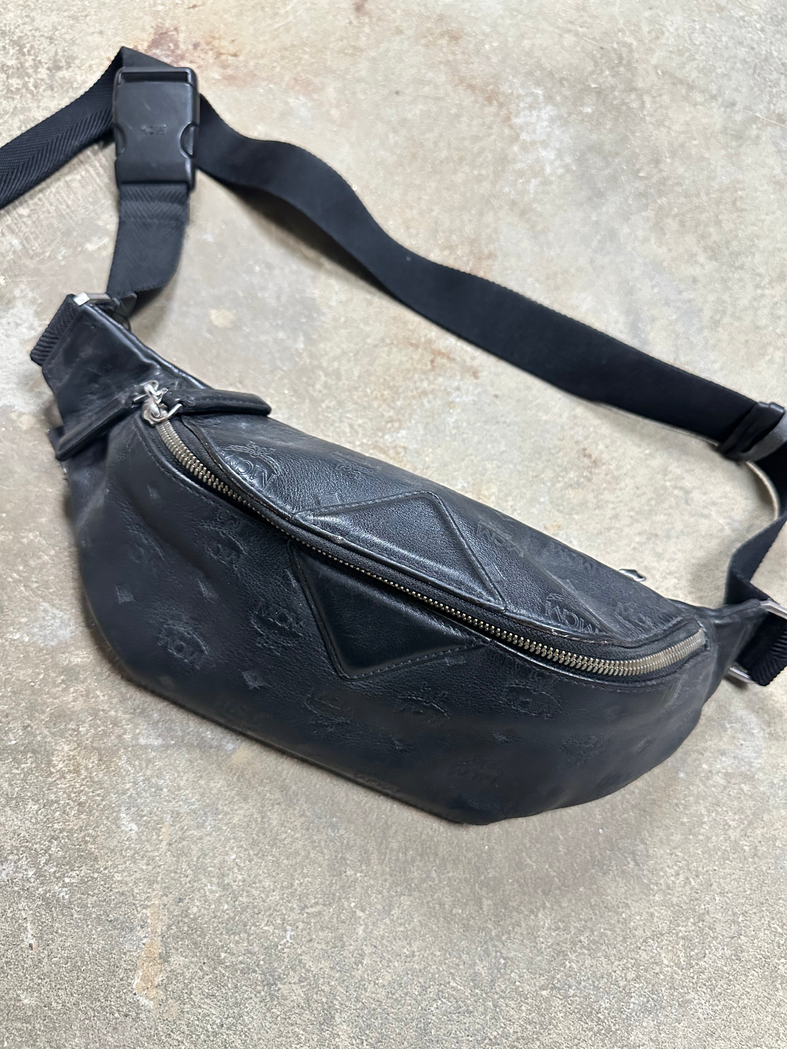 MCM Waist Bag Black Used OS