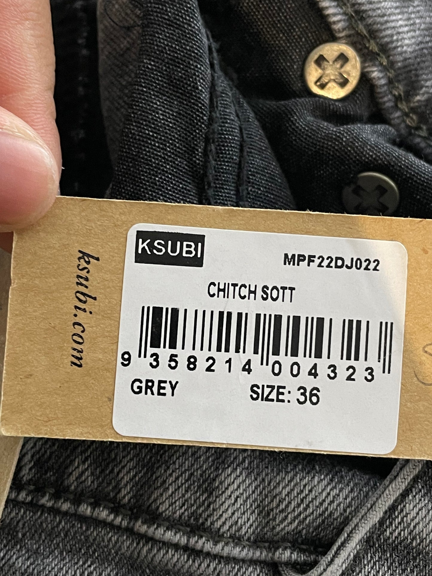 Ksubi Ripped Light Wash Grey Jeans