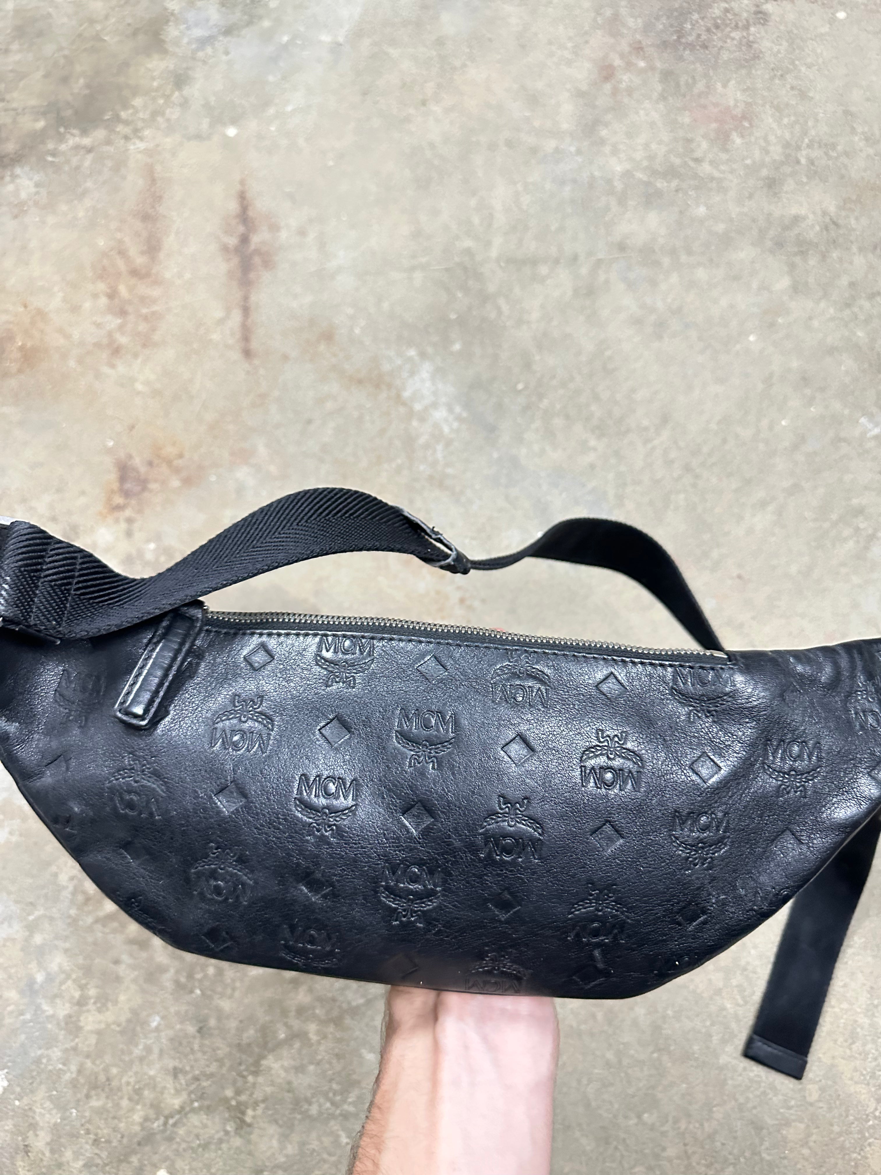 MCM Waist Bag Black Used OS
