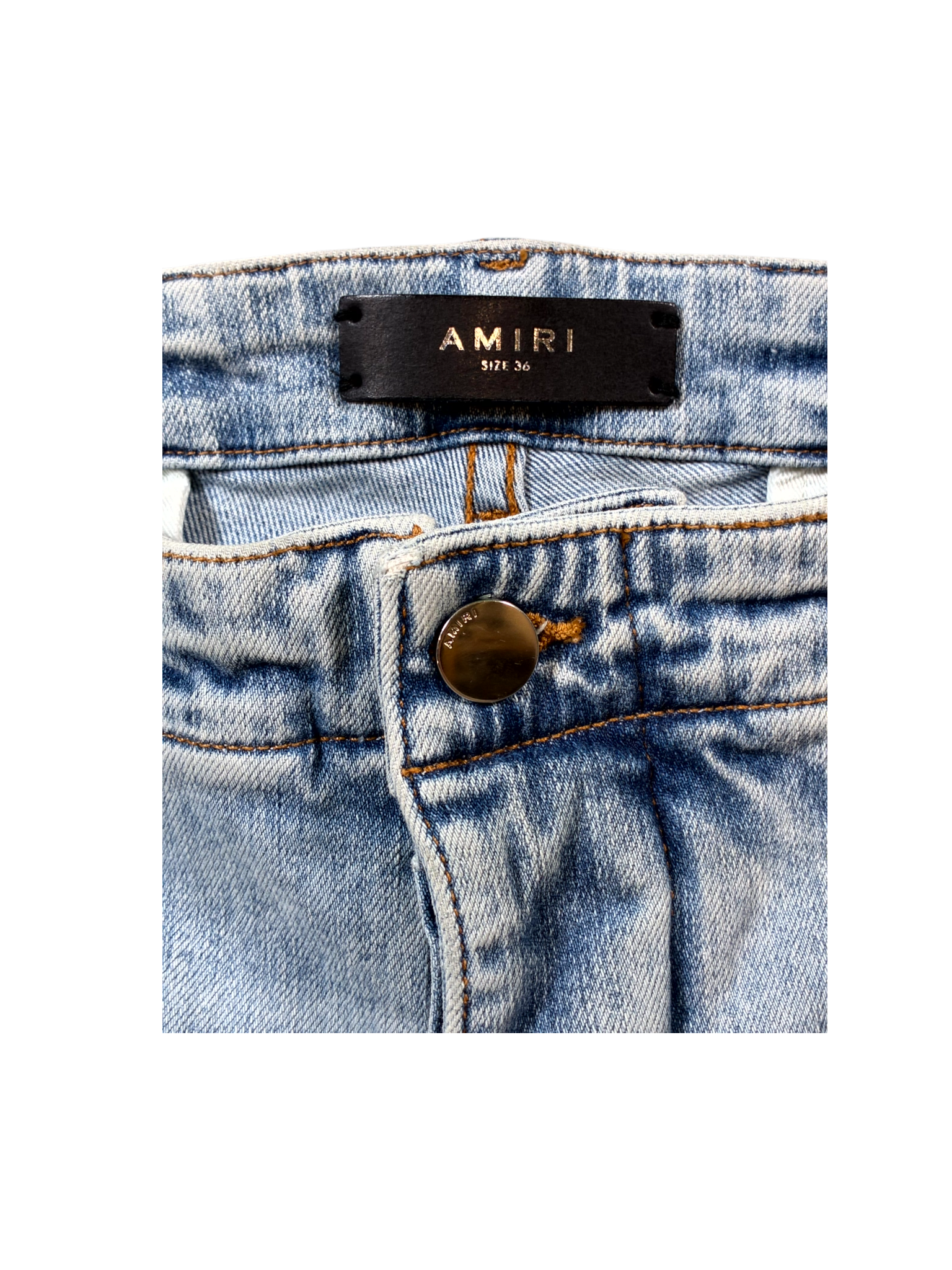 Amiri Tactical Denim Light Wash Cargo Pants