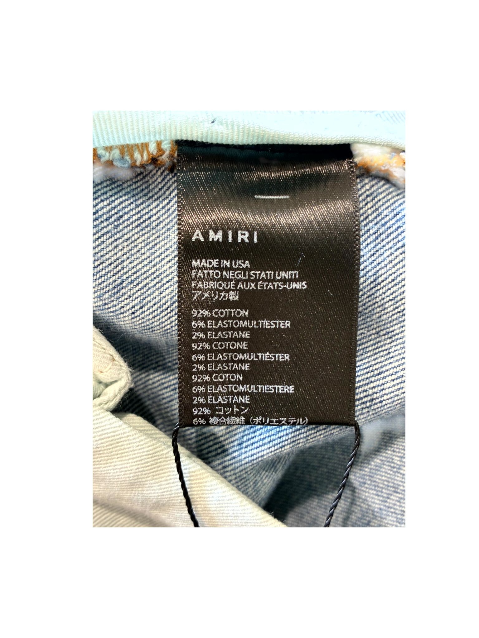 Amiri Tactical Denim Light Wash Cargo Pants