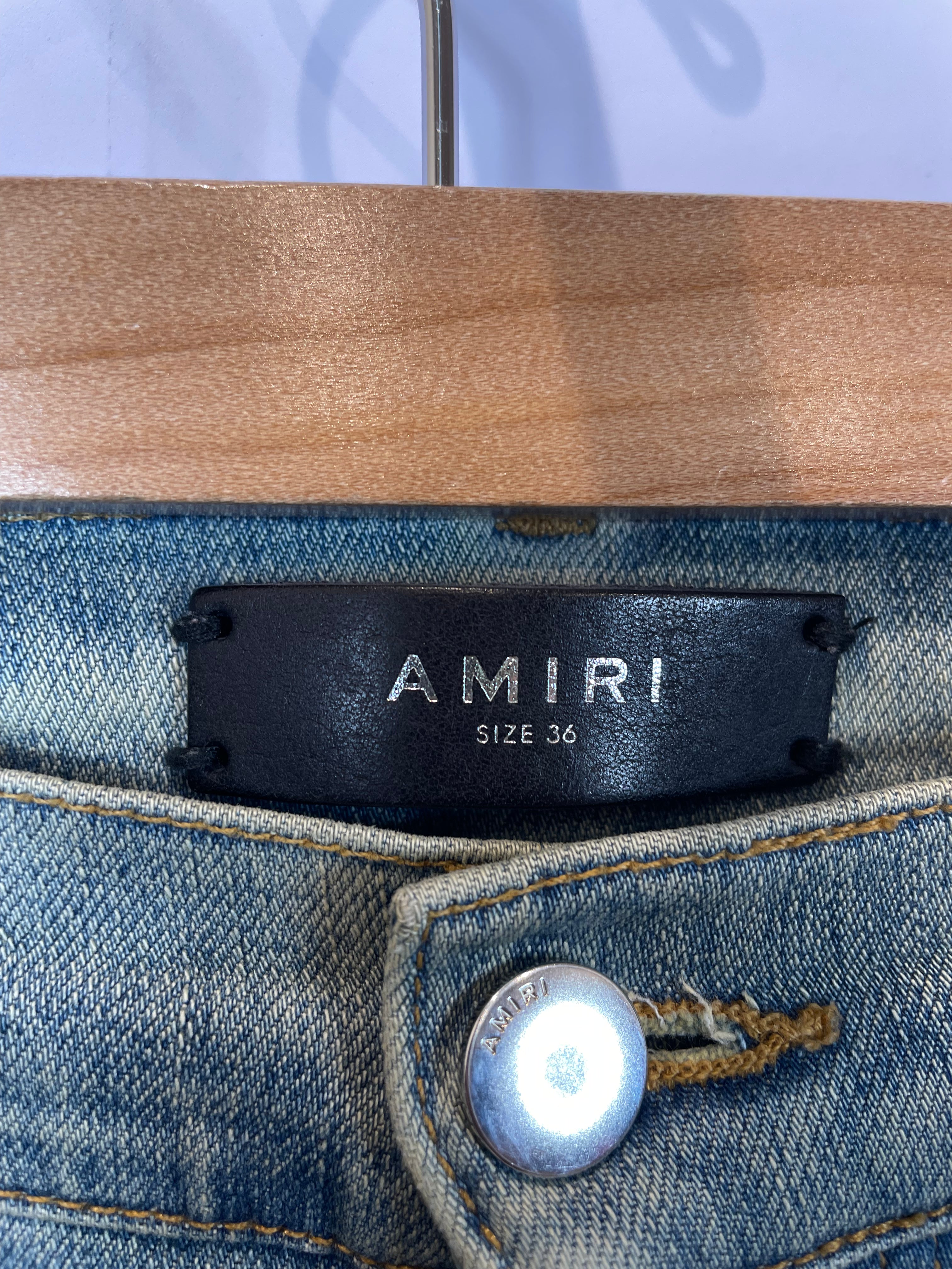 Amiri Jeans Light Wash Art Patchwork Used 36