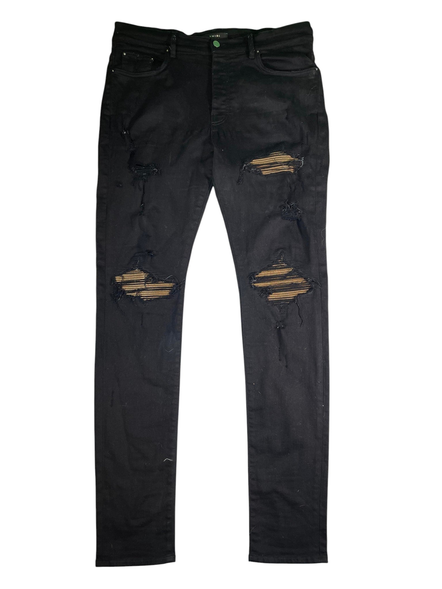 Amiri MX1 Gold Patch Black Jeans