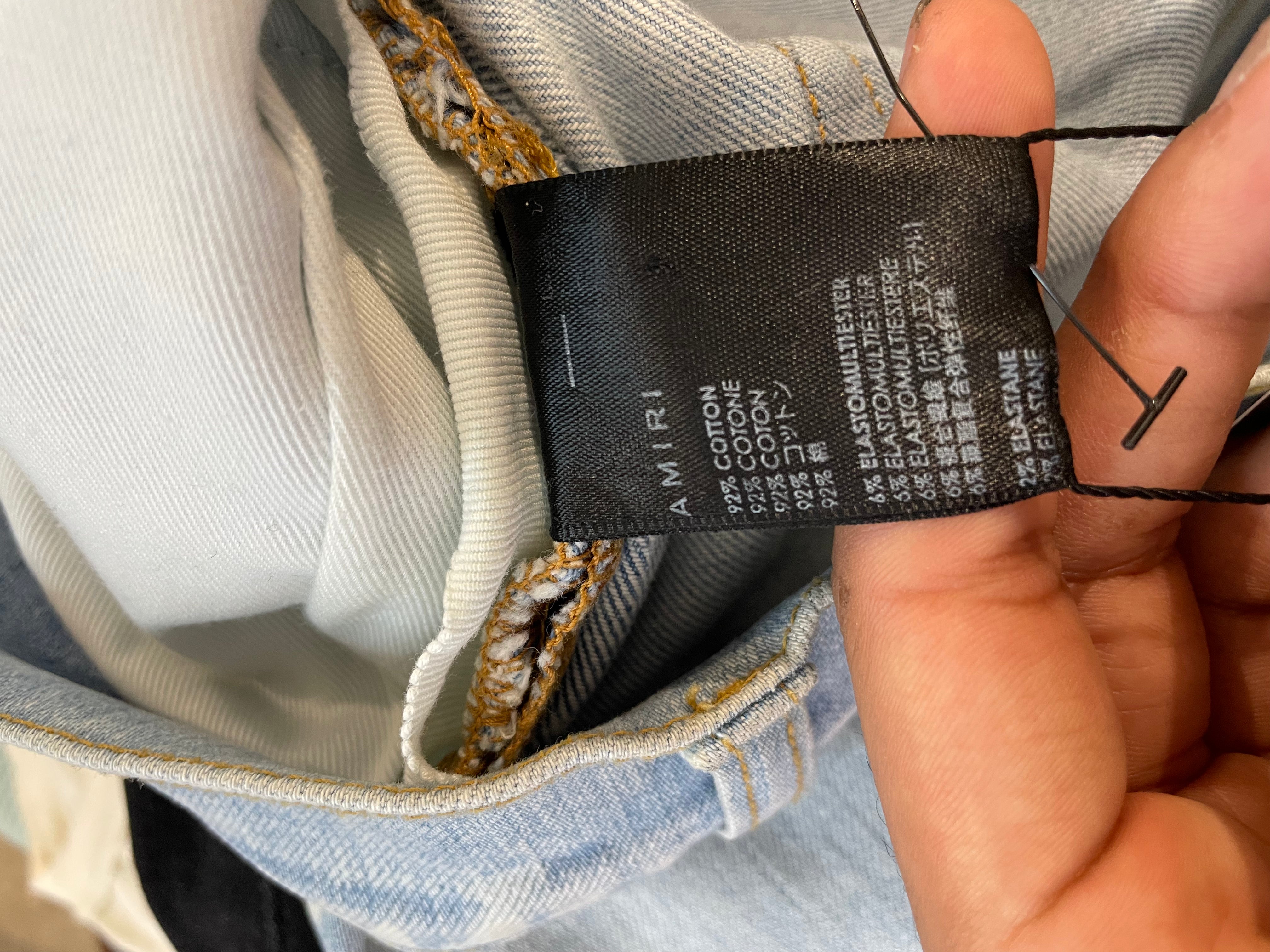 Amiri MX1 Light Wash Camo Patch Used 36