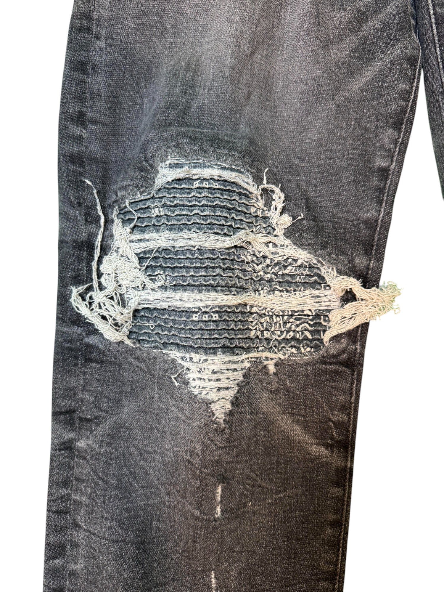 Amiri MX1 Grey Bandana Patch Black Jeans