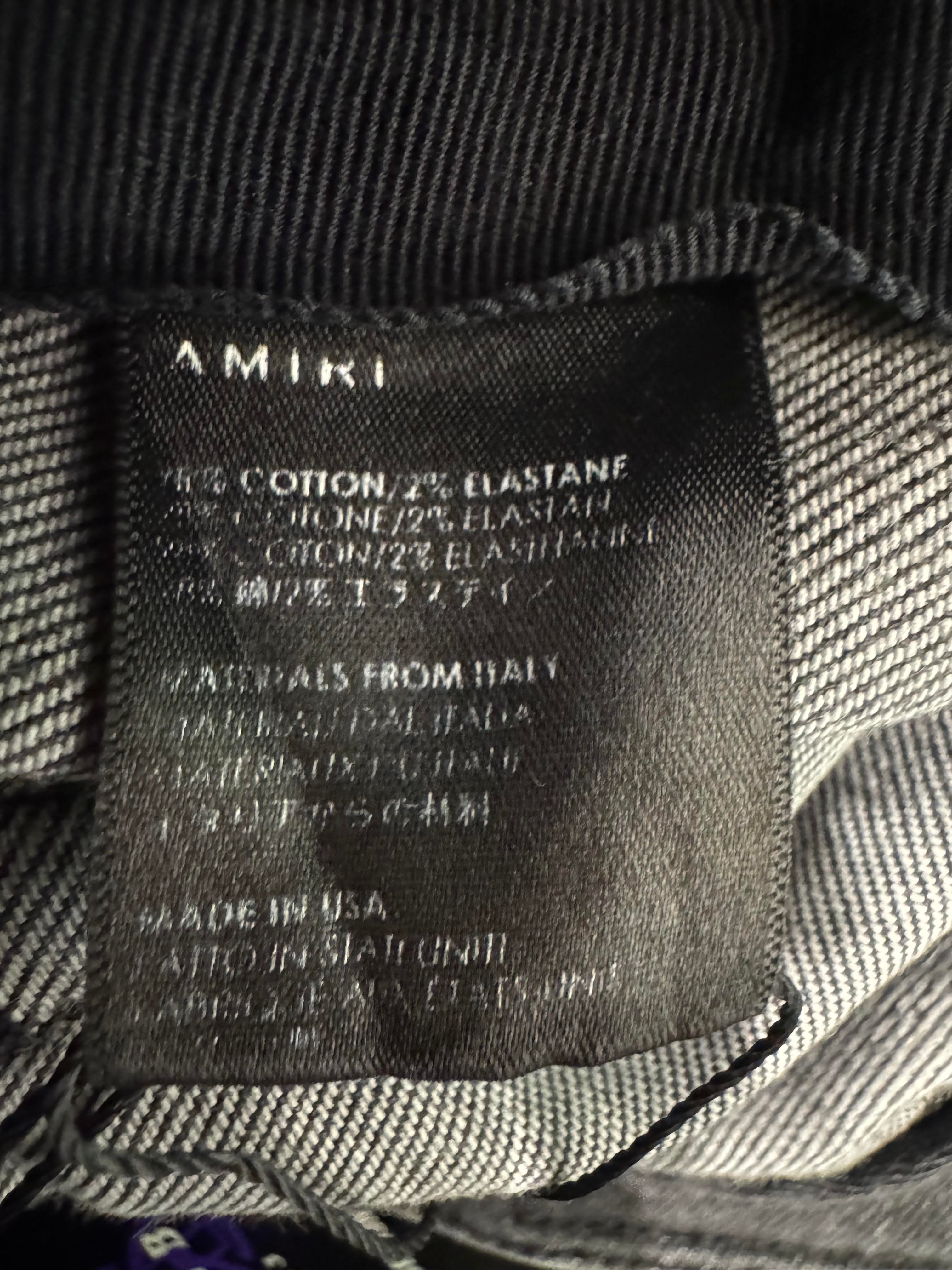 Amiri MX1 Grey Bandana Patch Black Jeans