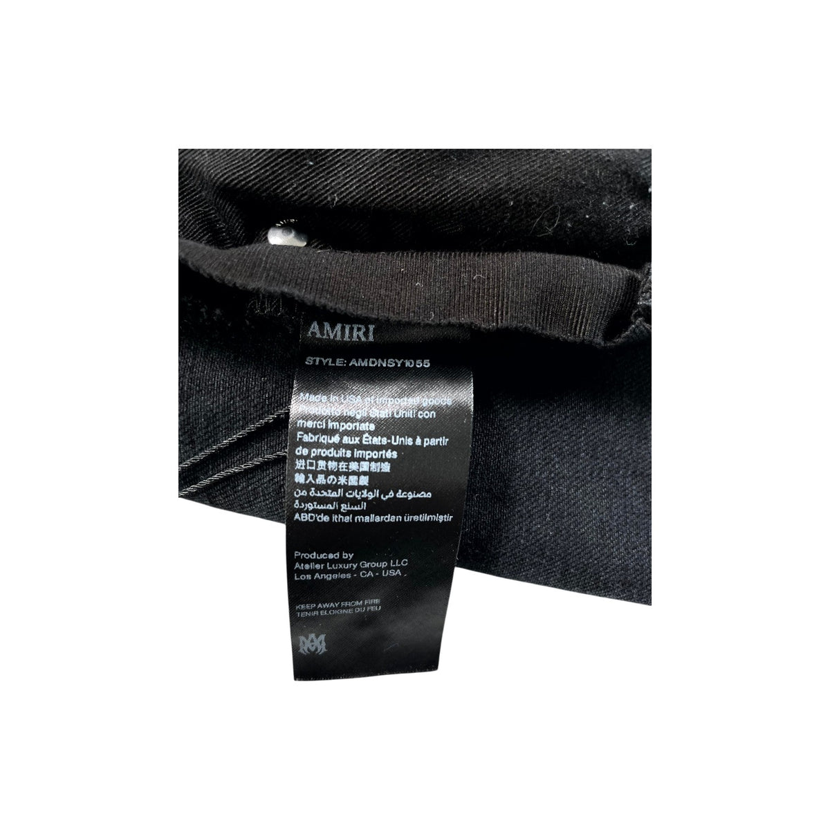 Amiri "MX1" Suede Patch Black Wash & White Jeans