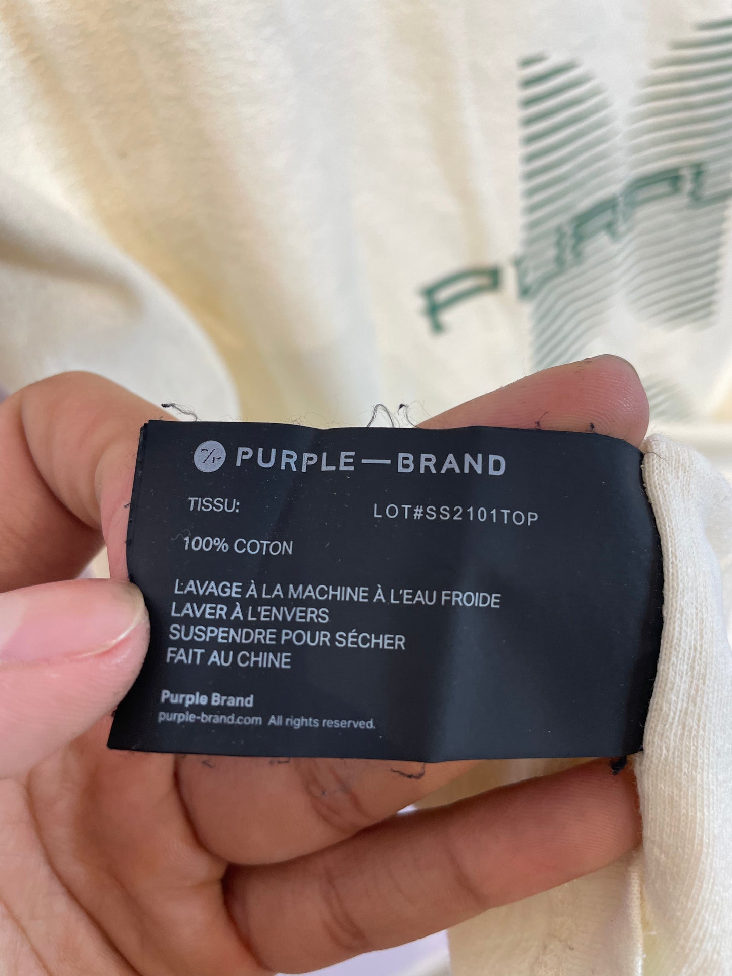Purple Tee Cream Green Used Small