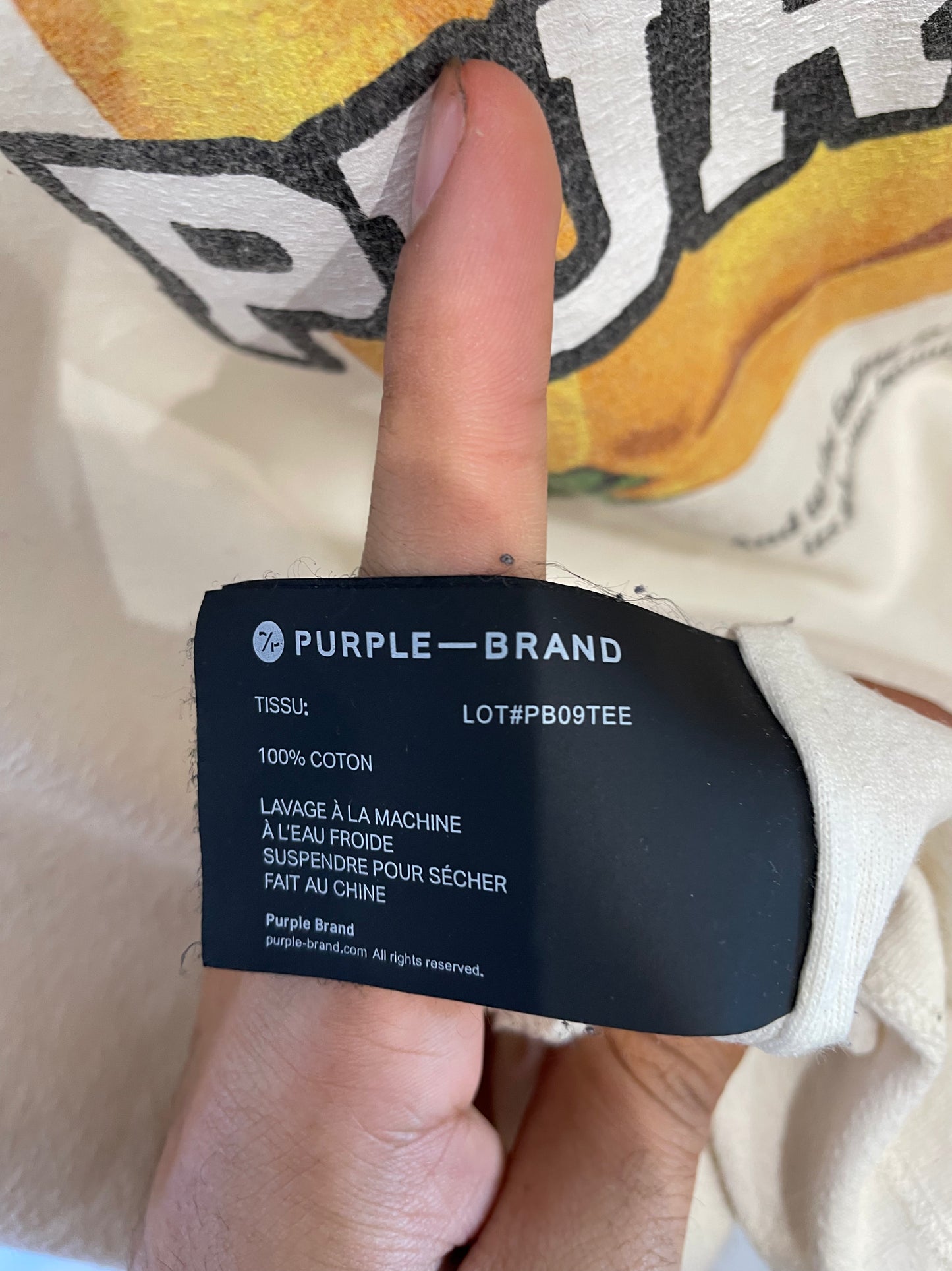 Purple Tee Cream Rose Used Medium