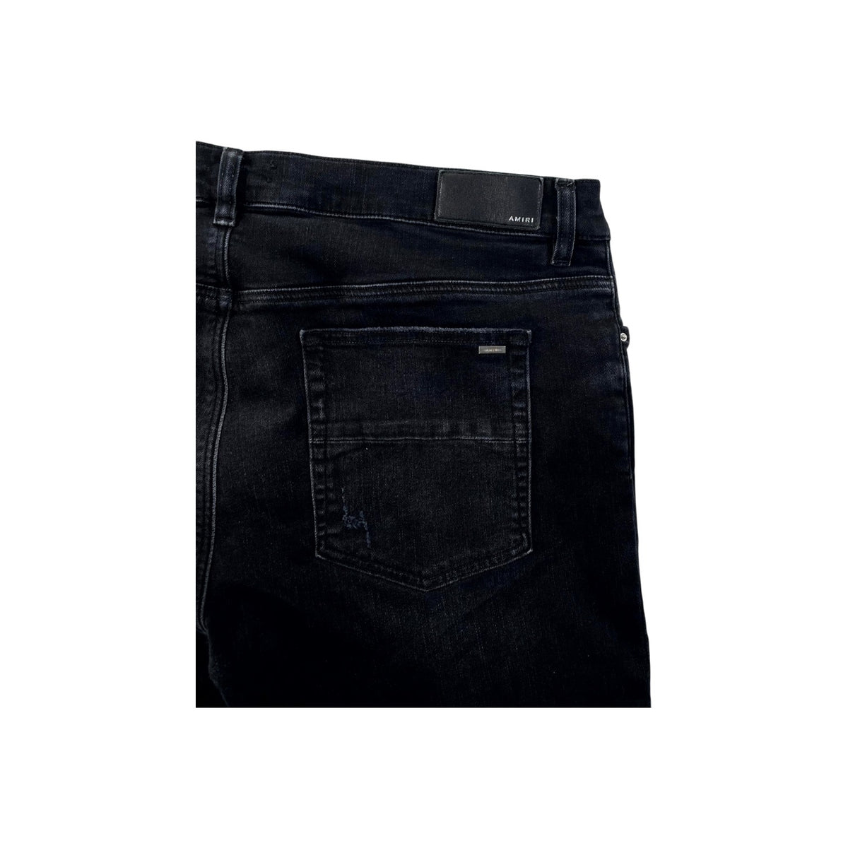 Amiri "MX1" Suede Patch Black Wash & White Jeans