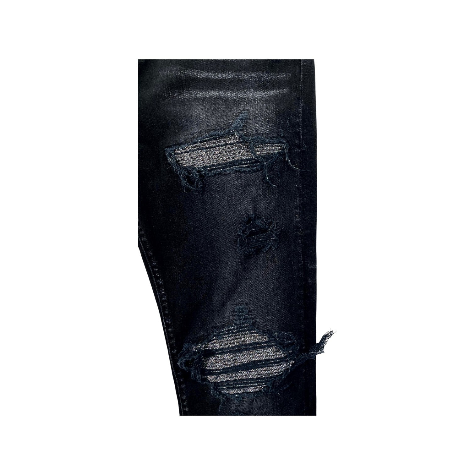 Amiri "Mx1" Iridescent Patch Black Wash Jeans