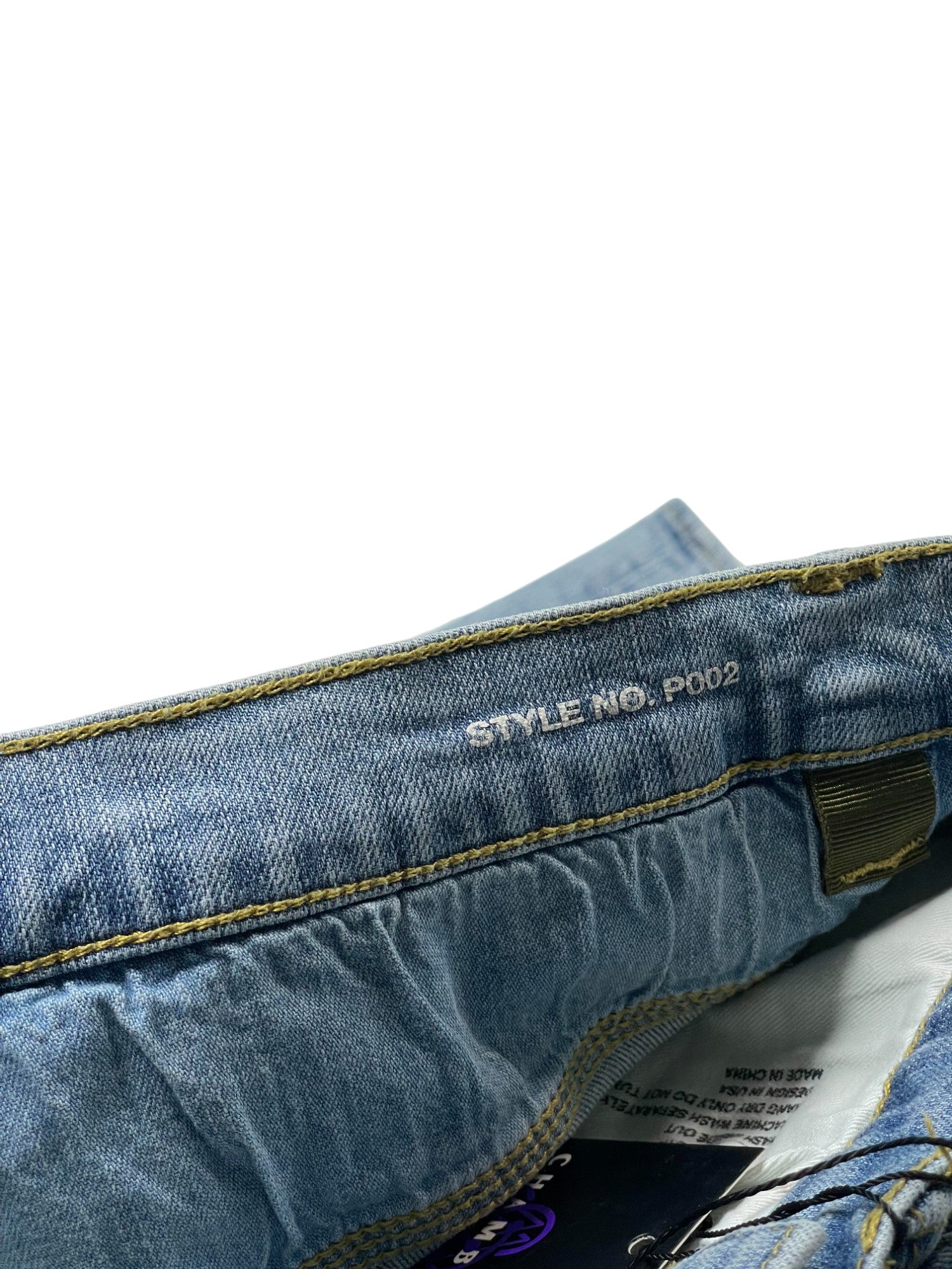 Purple Brand Knee Ripped Light Wash Jeans