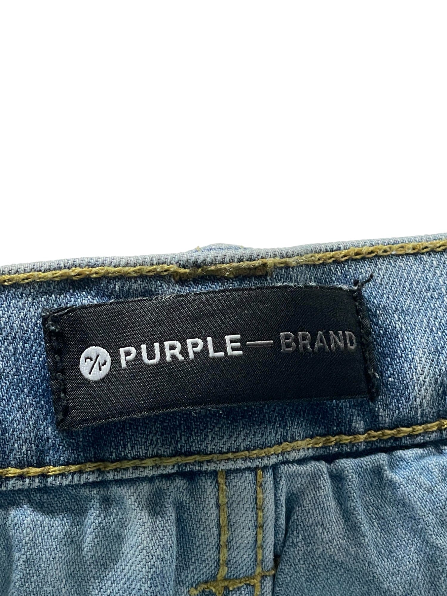Purple Brand Knee Ripped Light Wash Jeans
