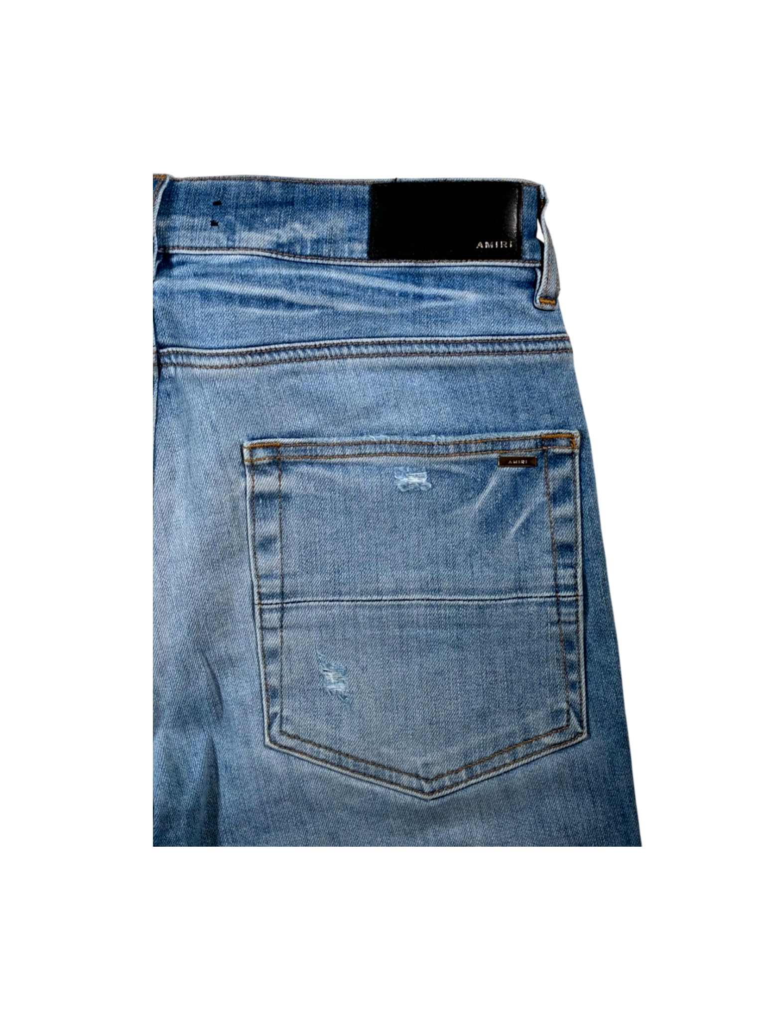 Amiri "Side Logo" Light Wash & Pink Jeans
