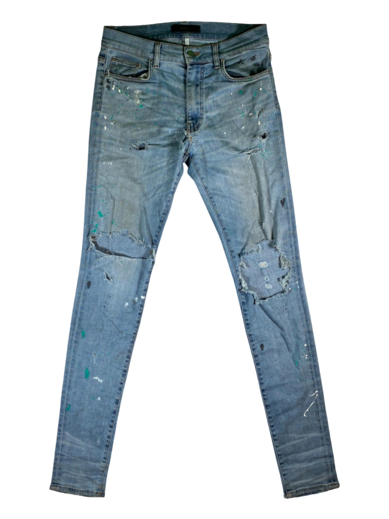Amiri Splatter Paint Light Wash Jeans