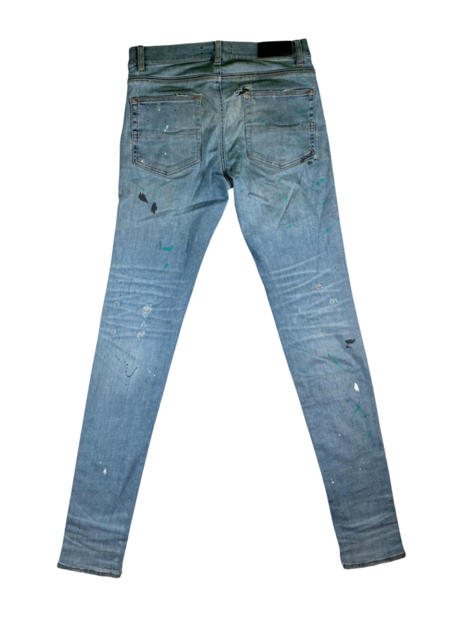 Amiri Splatter Paint Light Wash Jeans