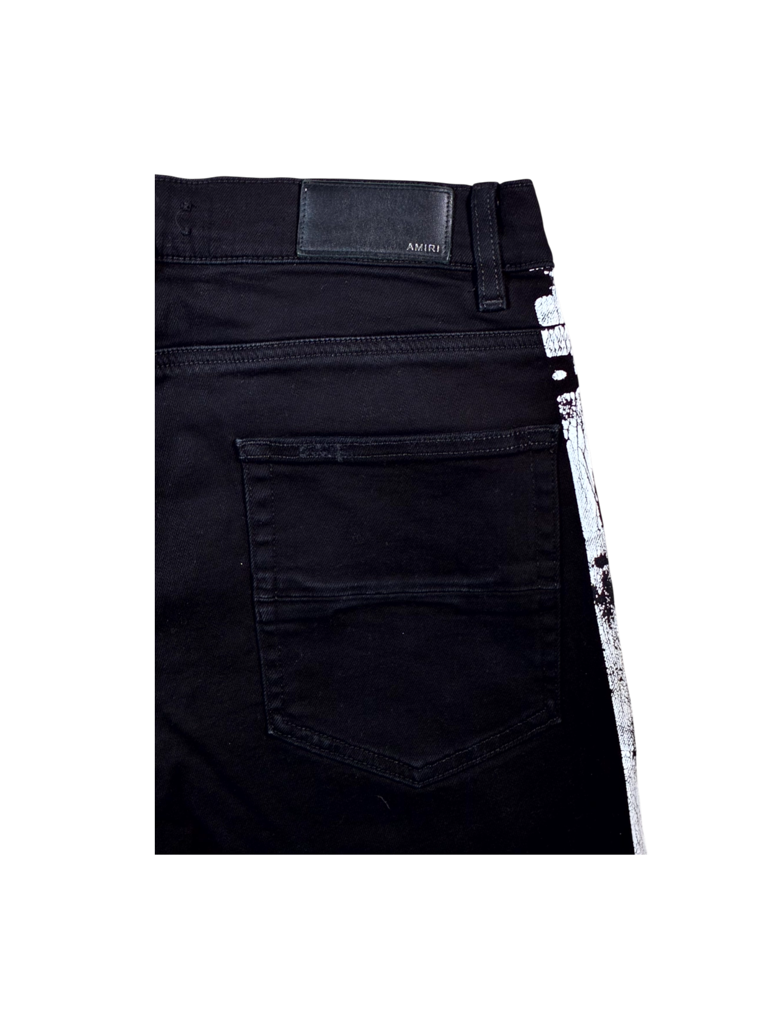 Amiri Stripe Used Jeans Black & White Jeans