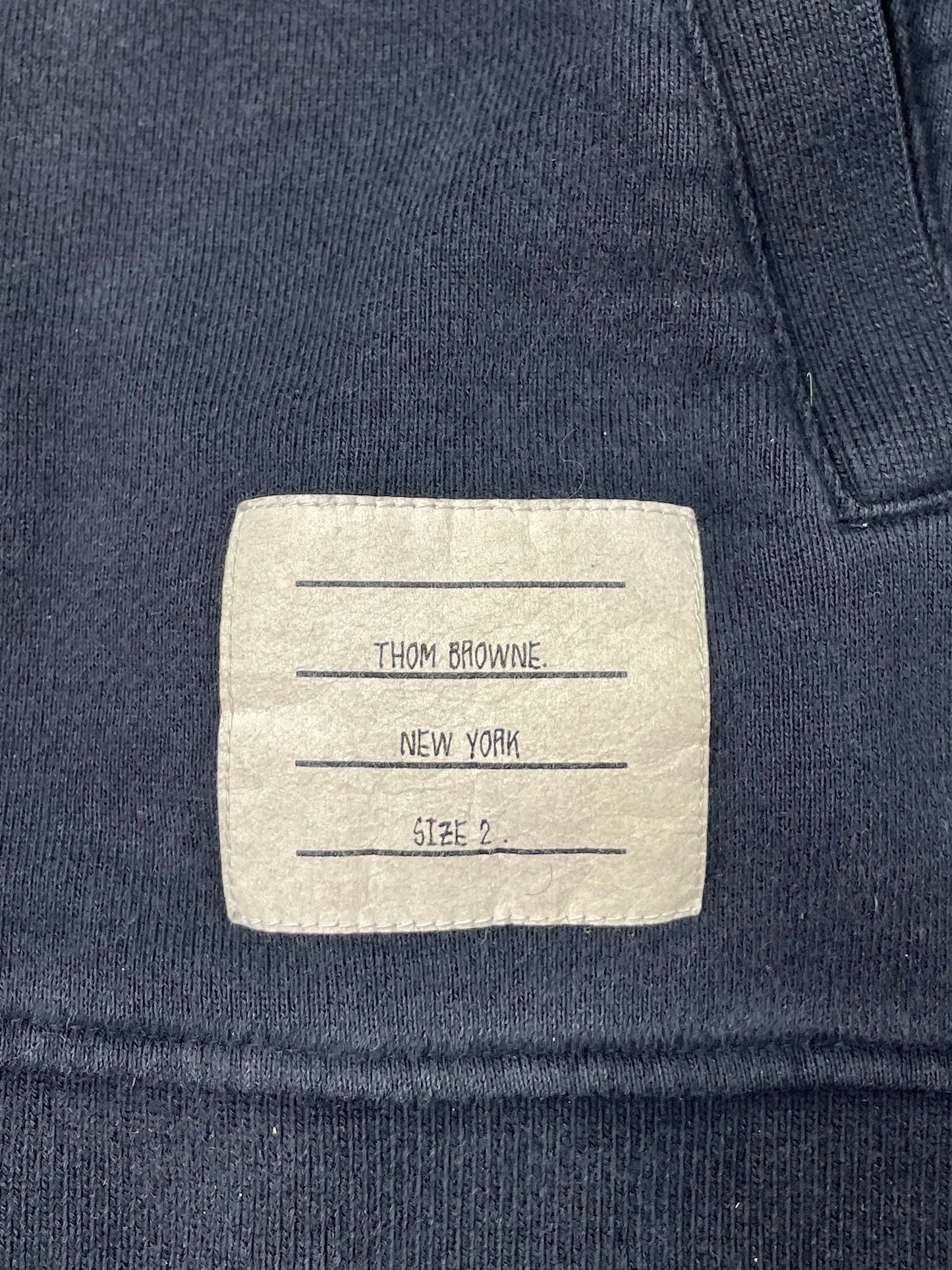 Thom Browne Zip Up Navy Hoodie