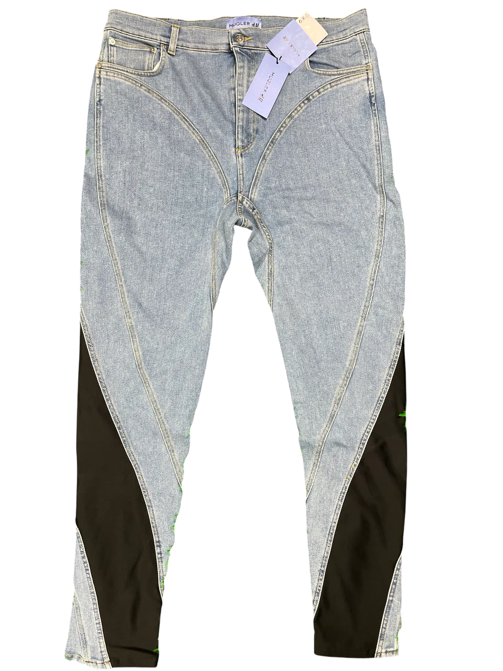 H&M Mugler Blue & Black Jeans