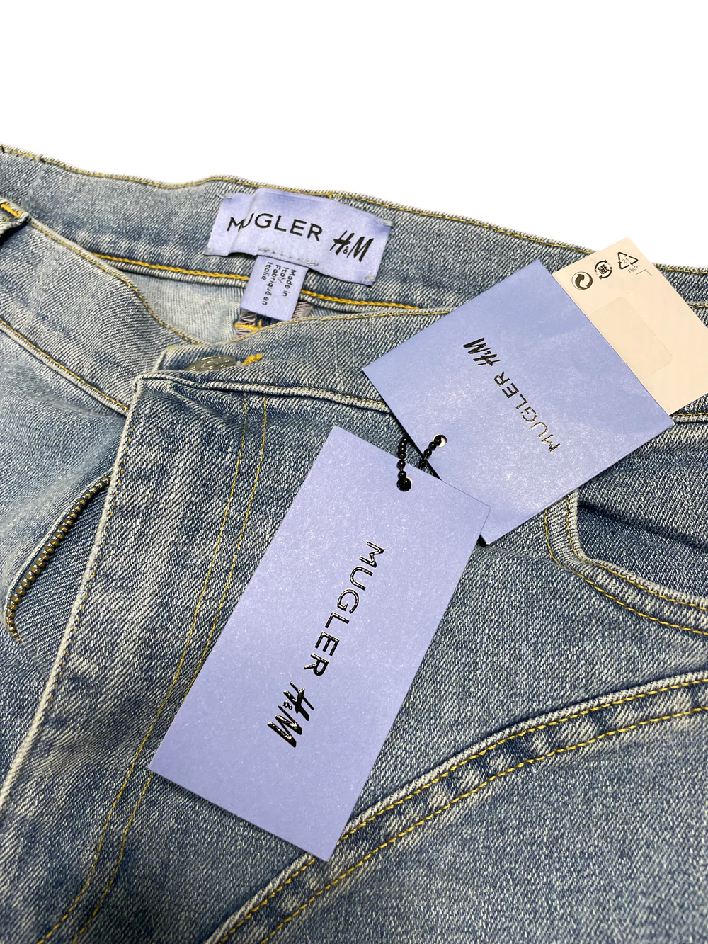 H&M Mugler Blue & Black Jeans