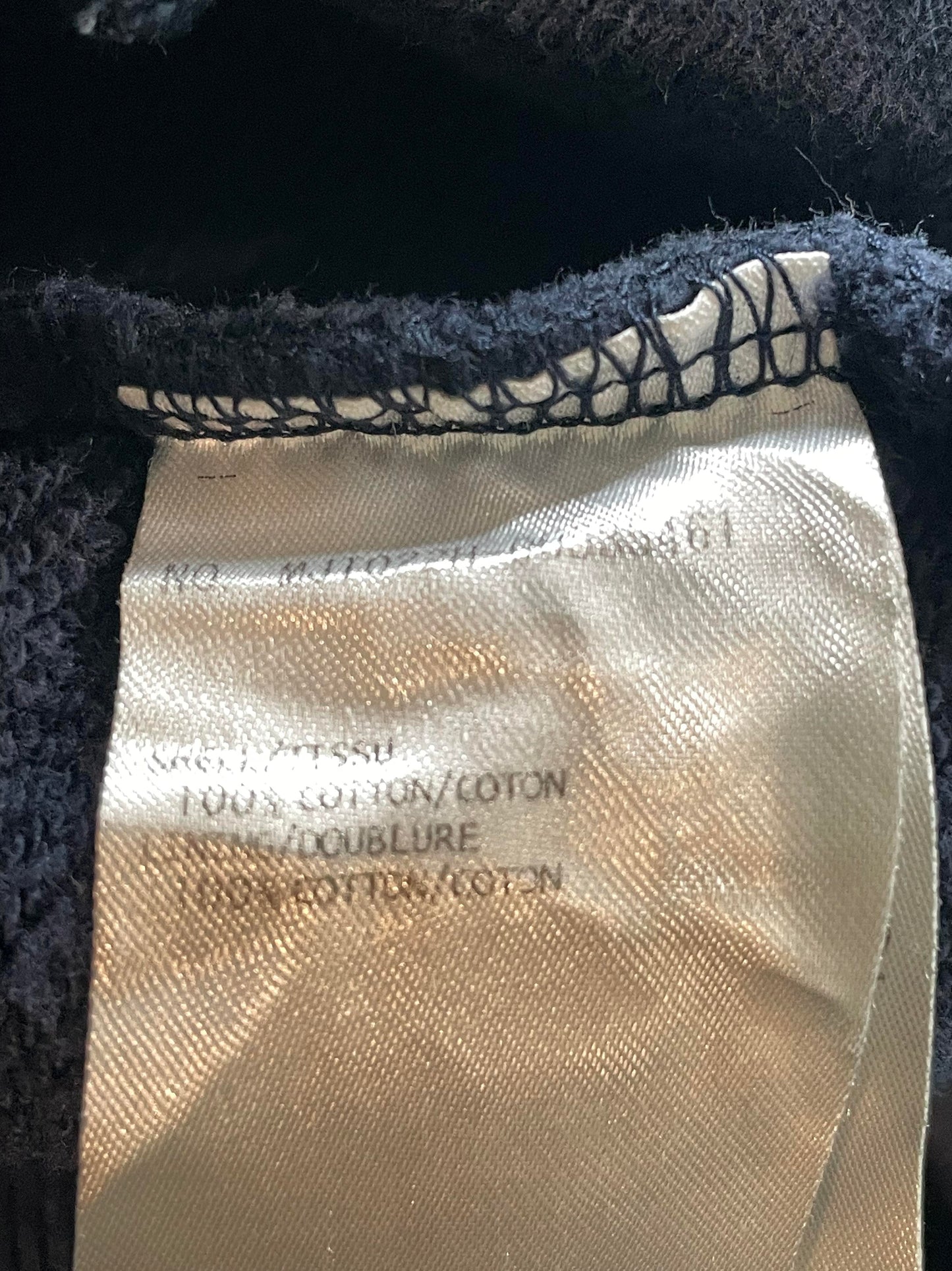 Thom Browne Zip Up Navy Hoodie
