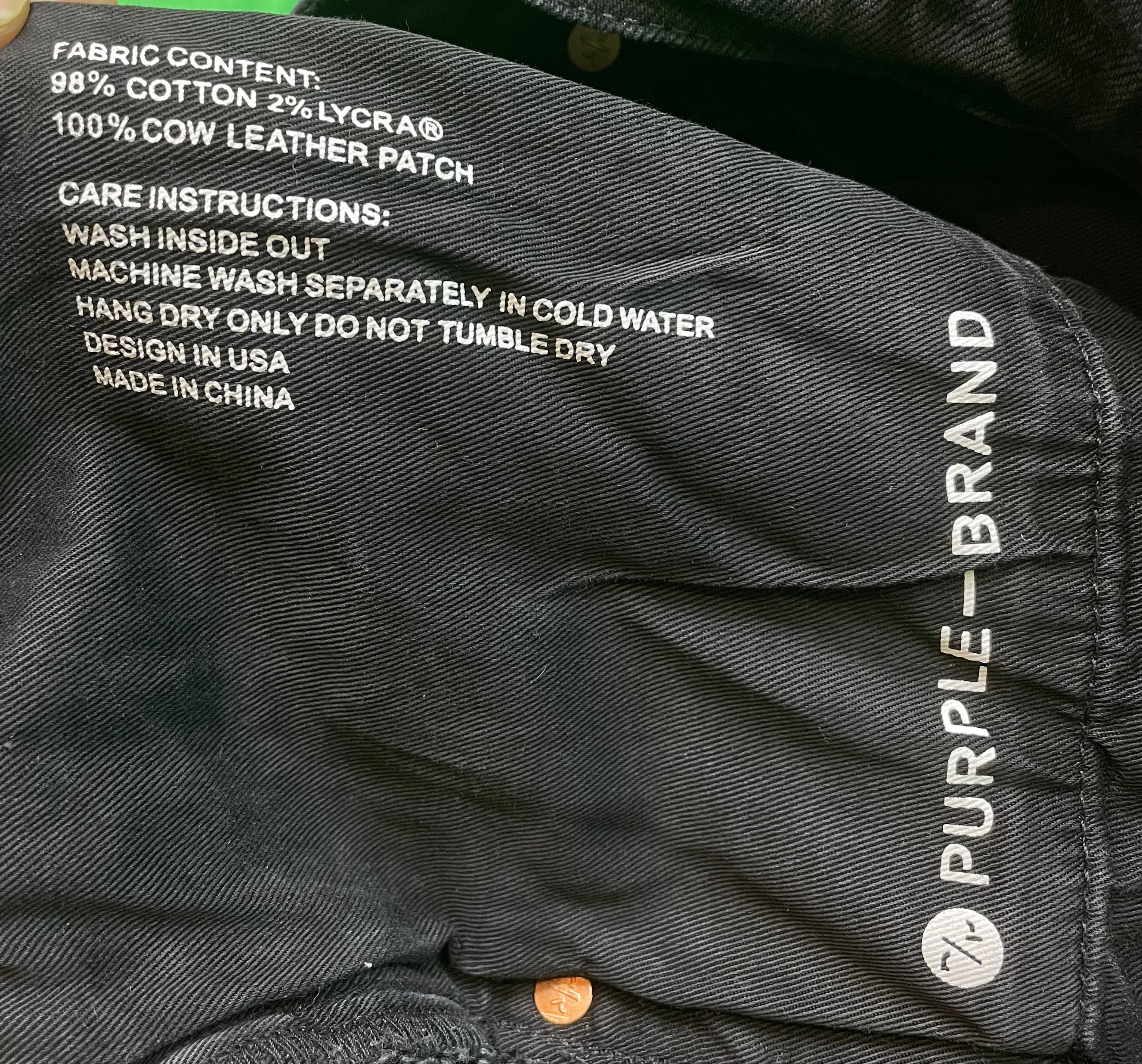 Purple Brand Knee Rip Black Jeans