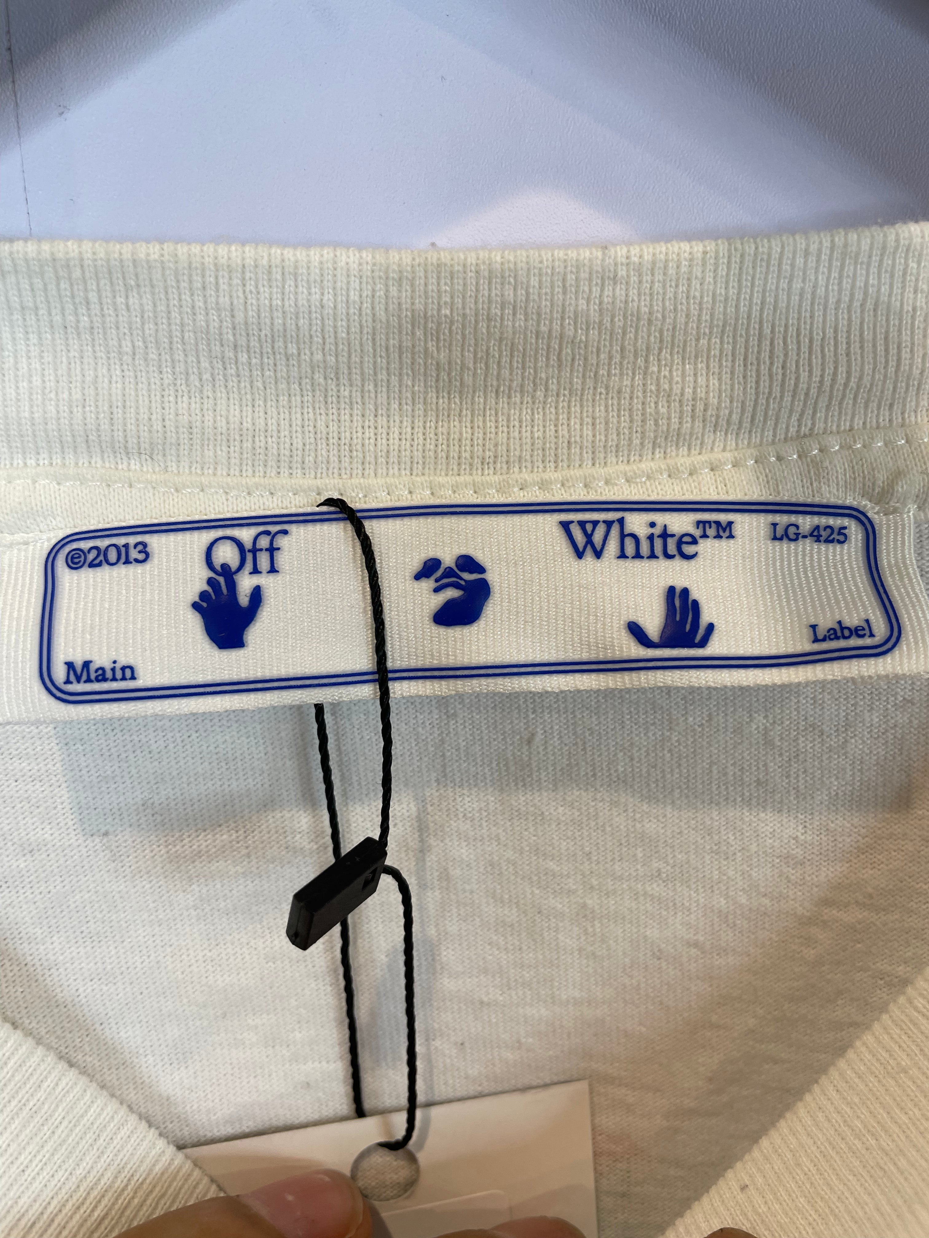 Off-White Tee White Red Spray Paint Used XL