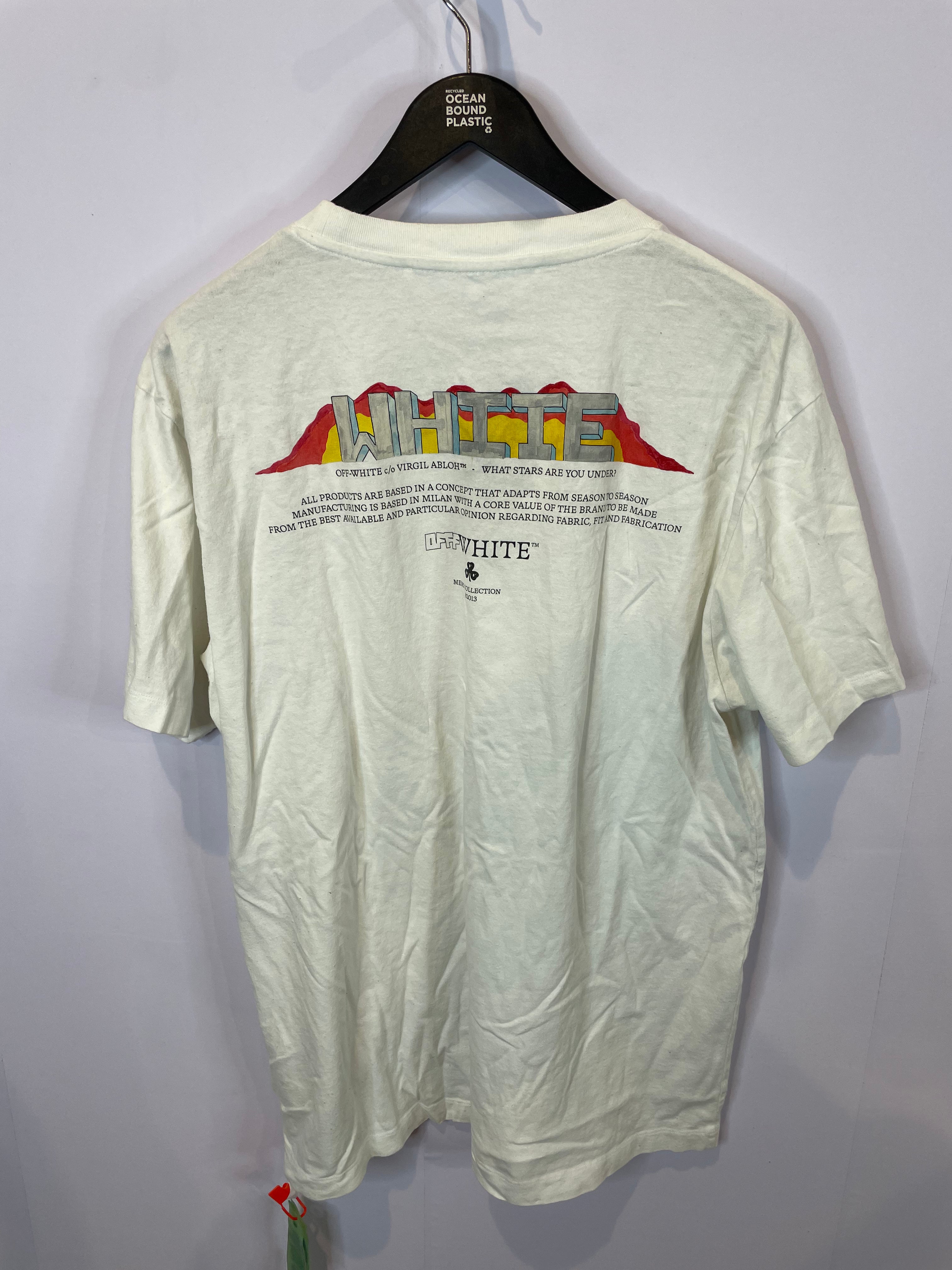 Off-White Tee White Red Spray Paint Used XL