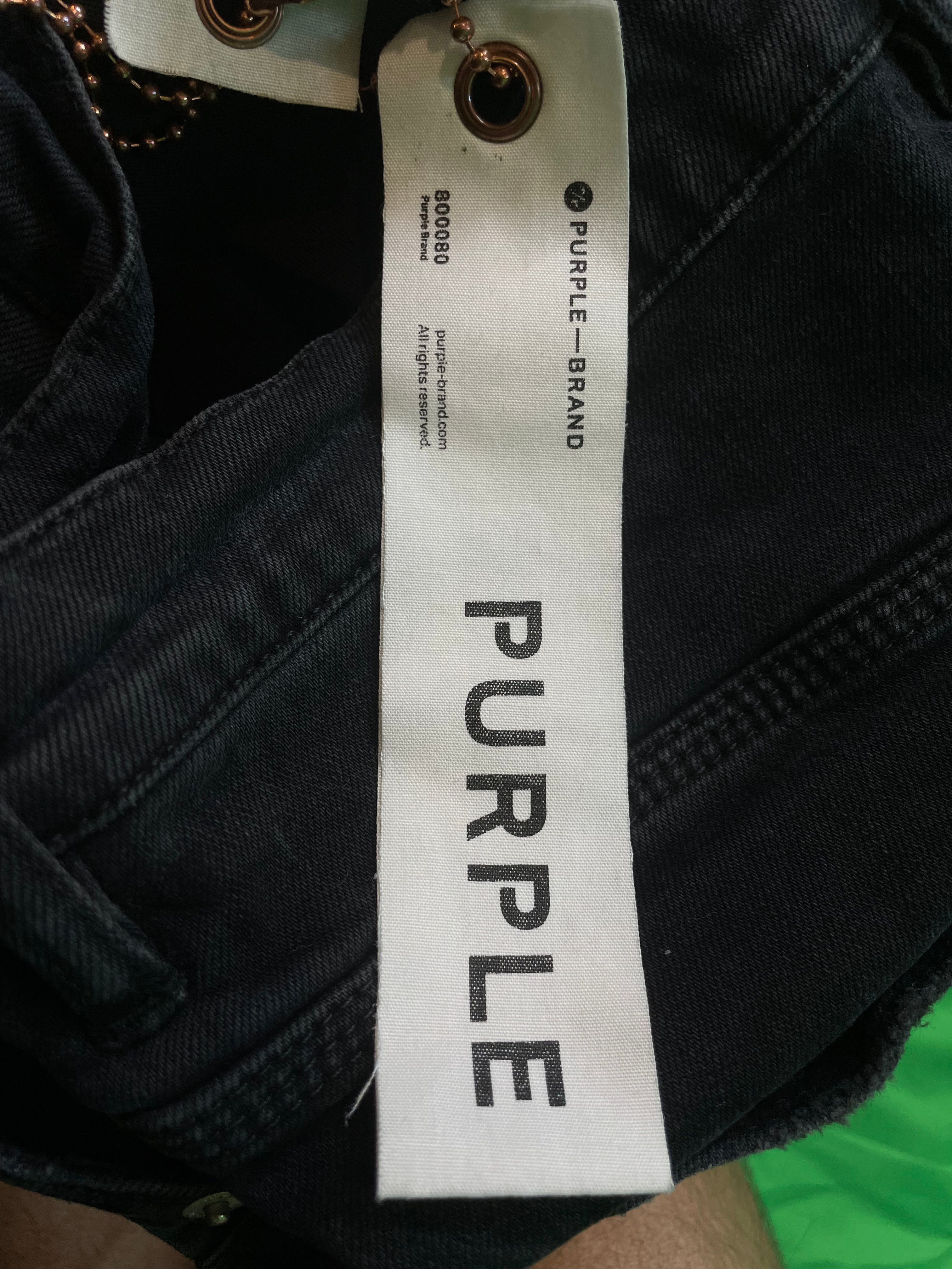 Purple Brand Knee Rip Black Jeans