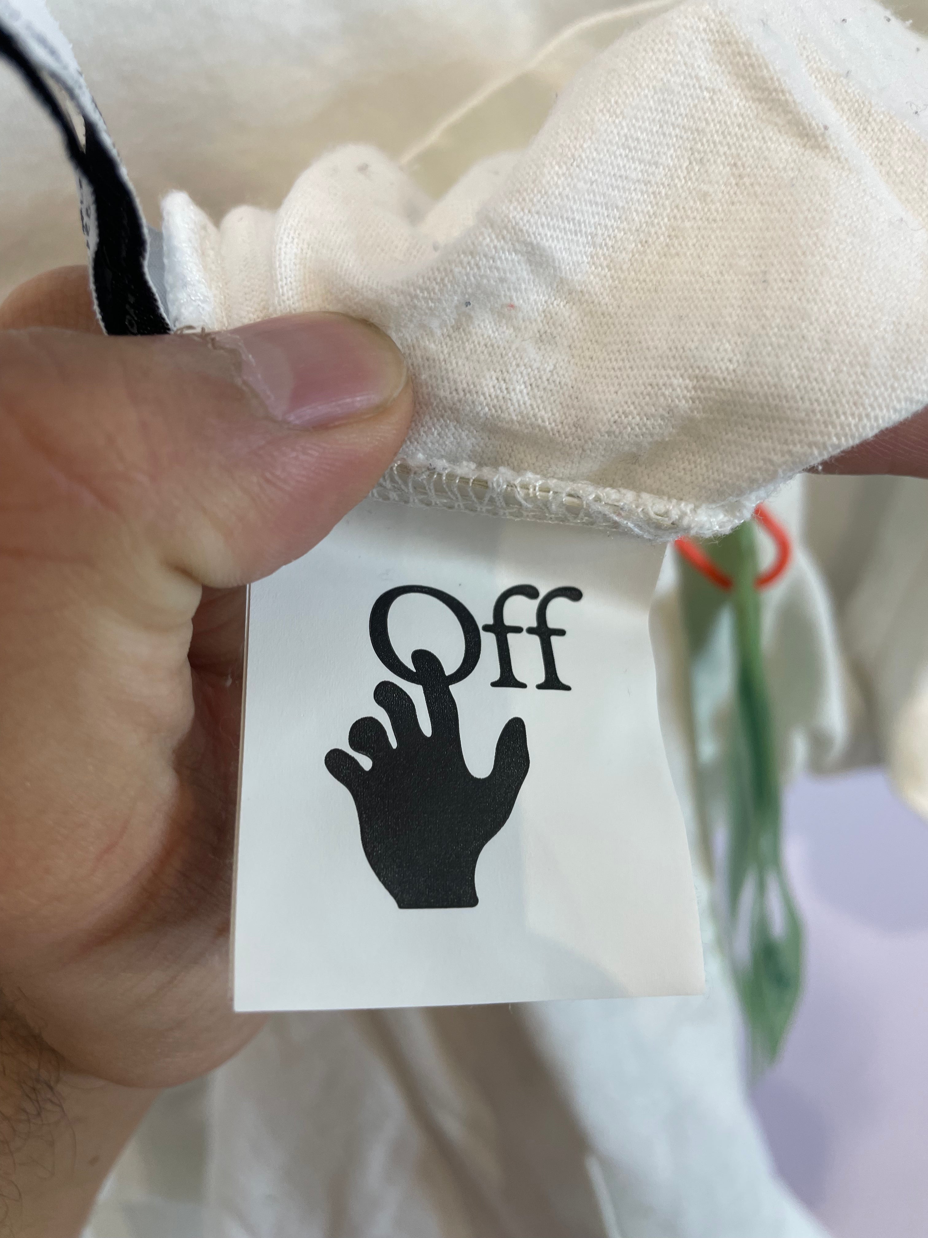 Off-White Tee White Red Spray Paint Used XL