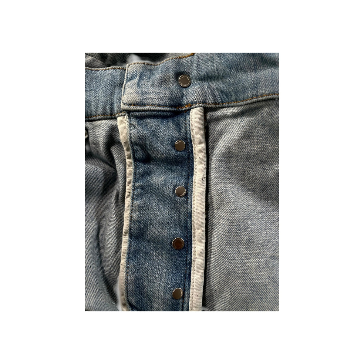 Amiri "MX1" Cheetah Patch Light Wash, Black & White Jeans
