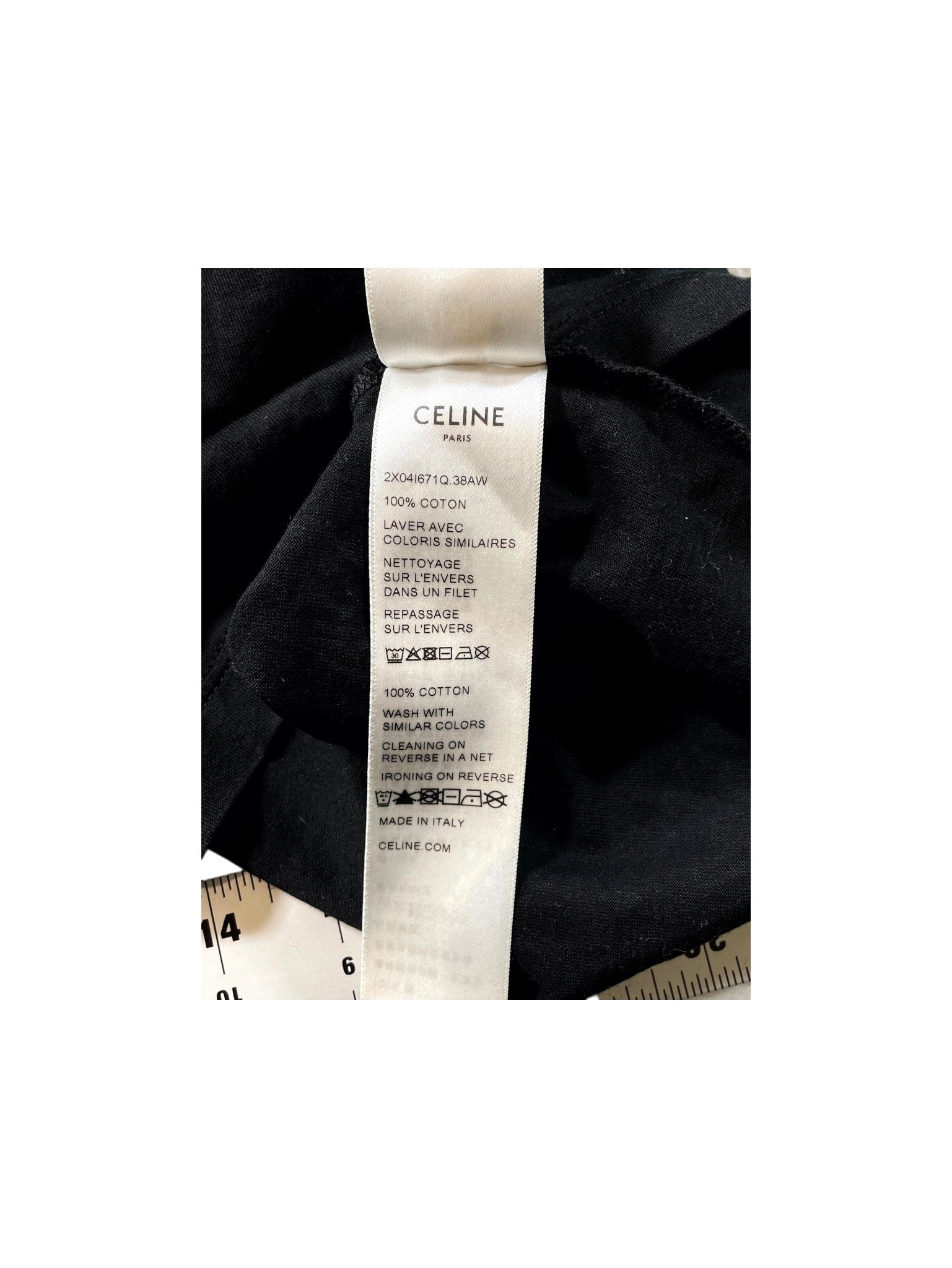 Celine "CC Logo" Black Tee
