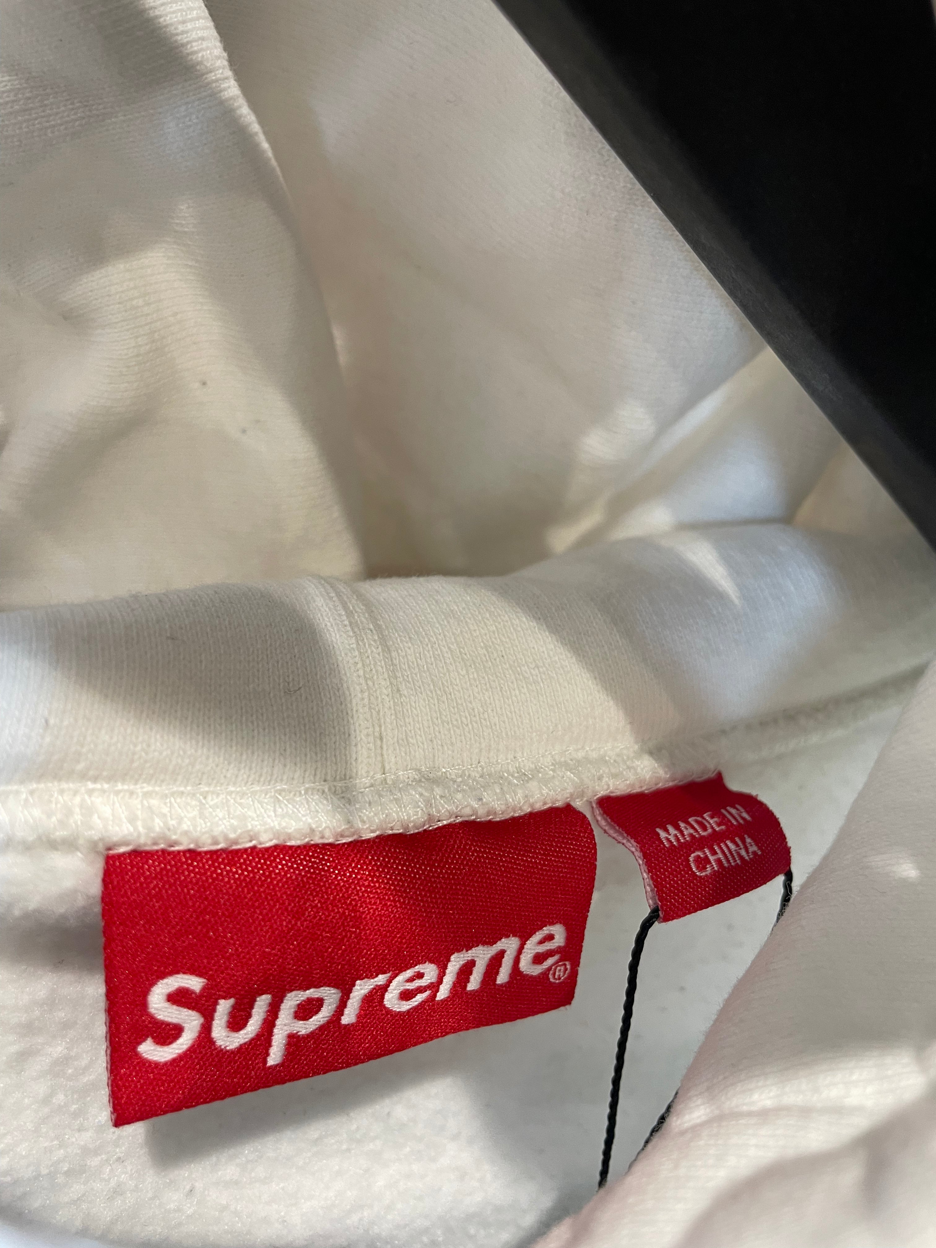 Supreme Team Hoodie White Blue Used Small
