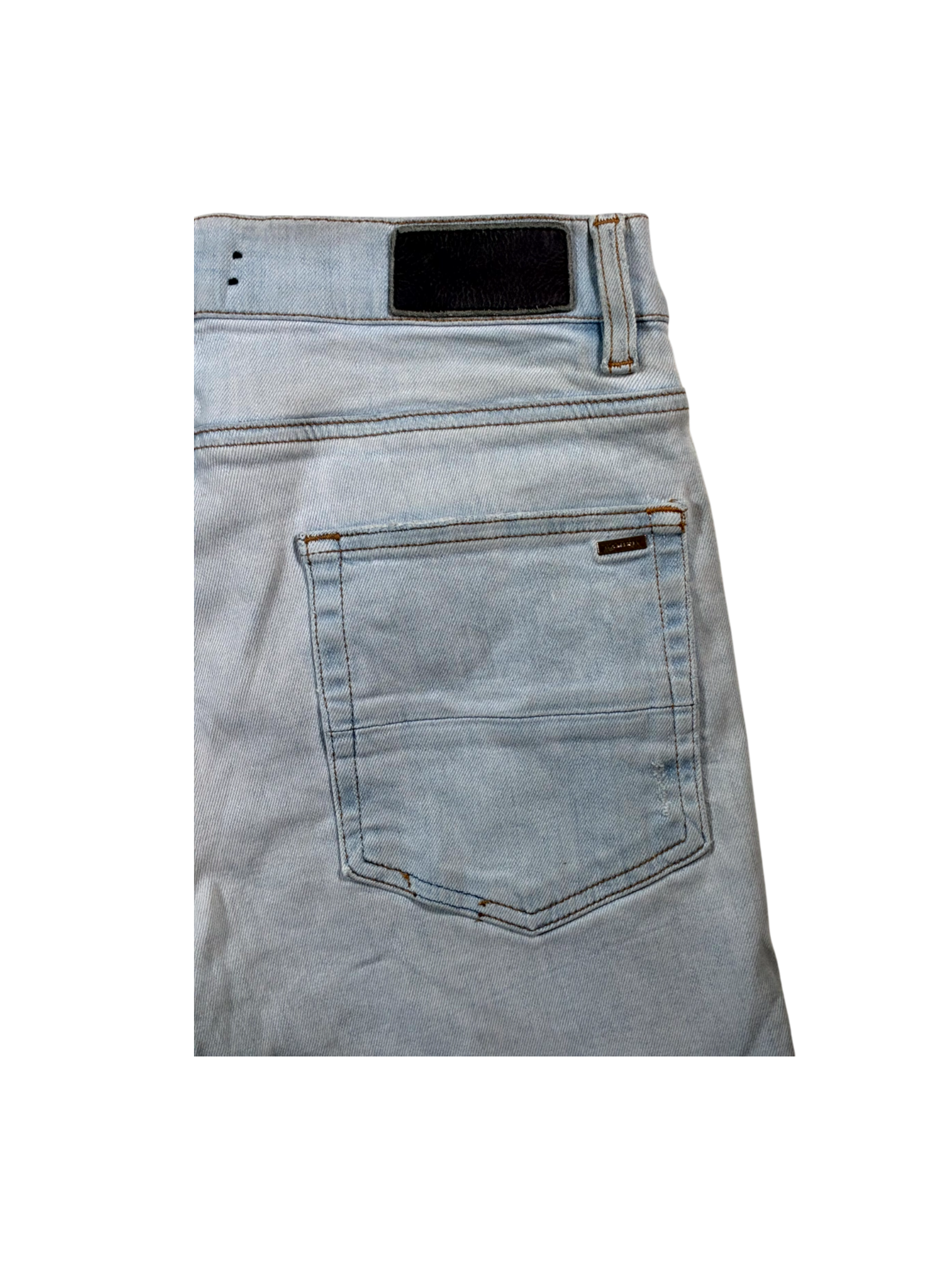 Amiri MX1 Patch Light Wash & White Jeans