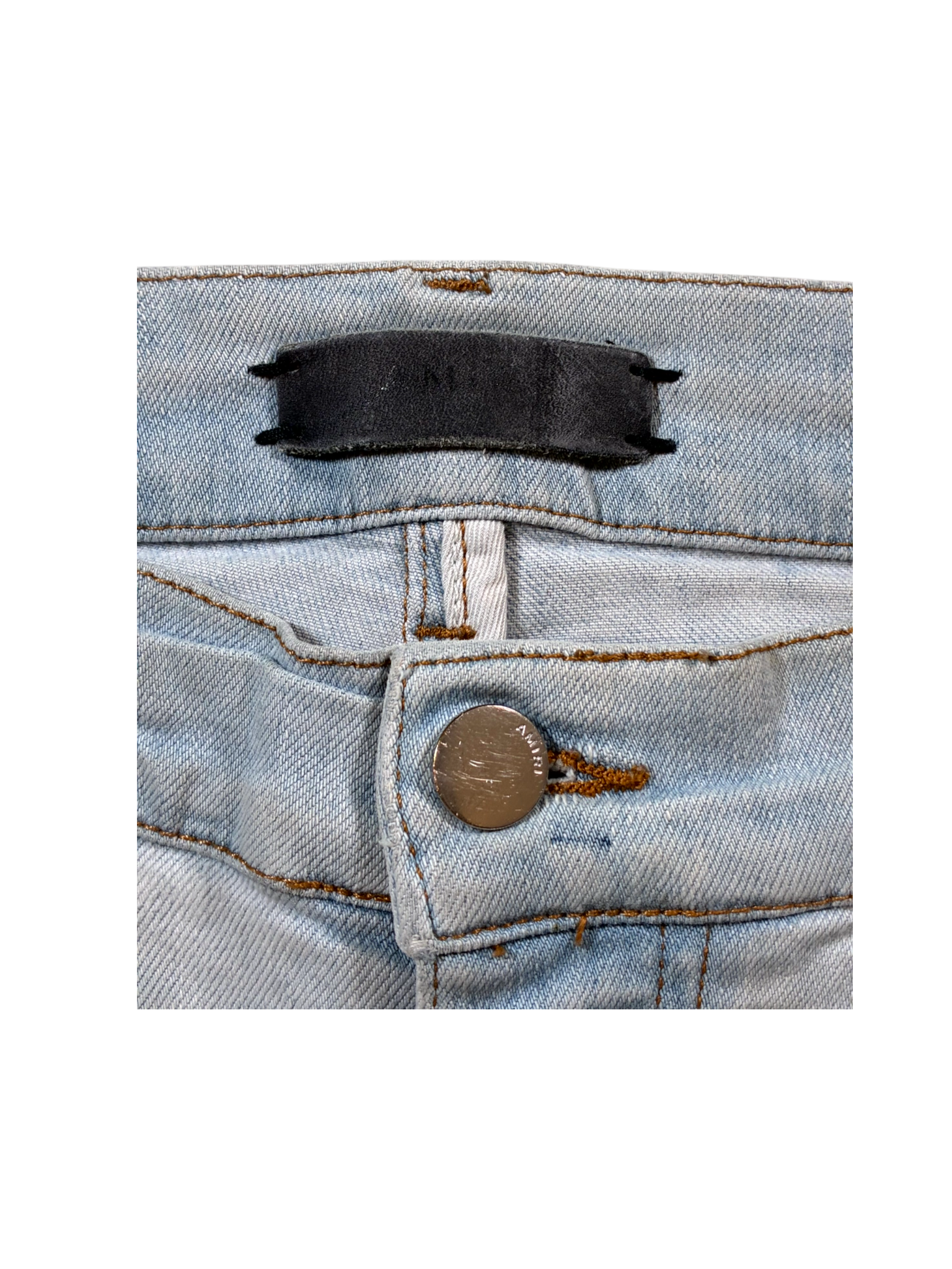 Amiri MX1 Patch Light Wash & White Jeans