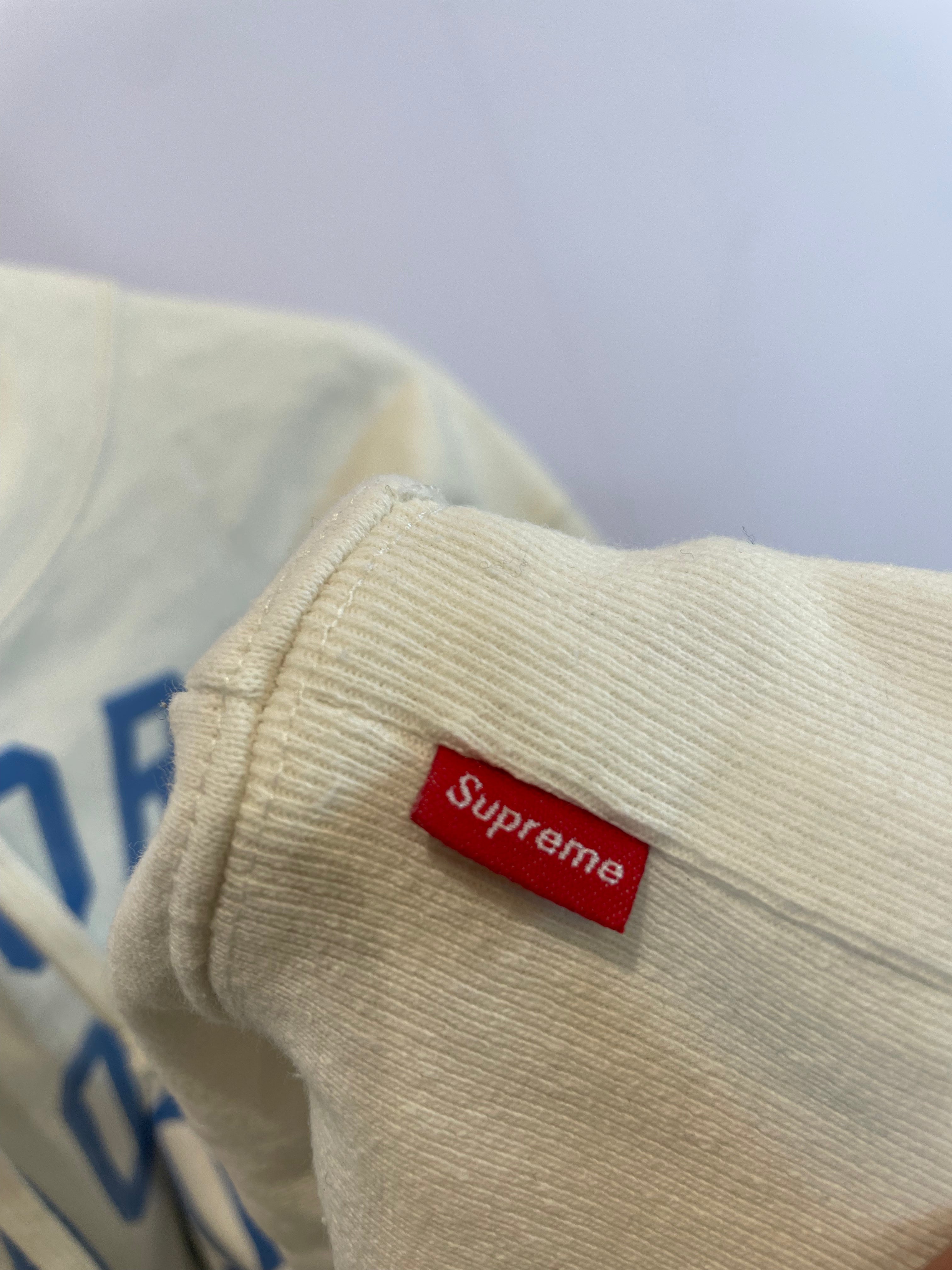 Supreme Team Hoodie White Blue Used Small