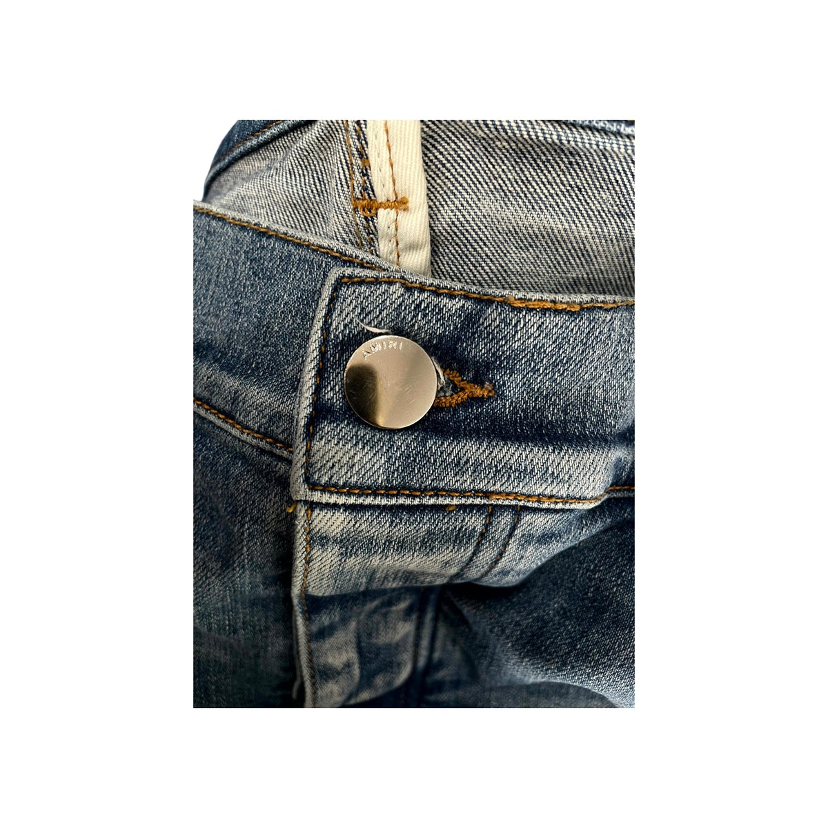 Amiri "MX2" Honey Comb Light Wash & Yellow Jeans