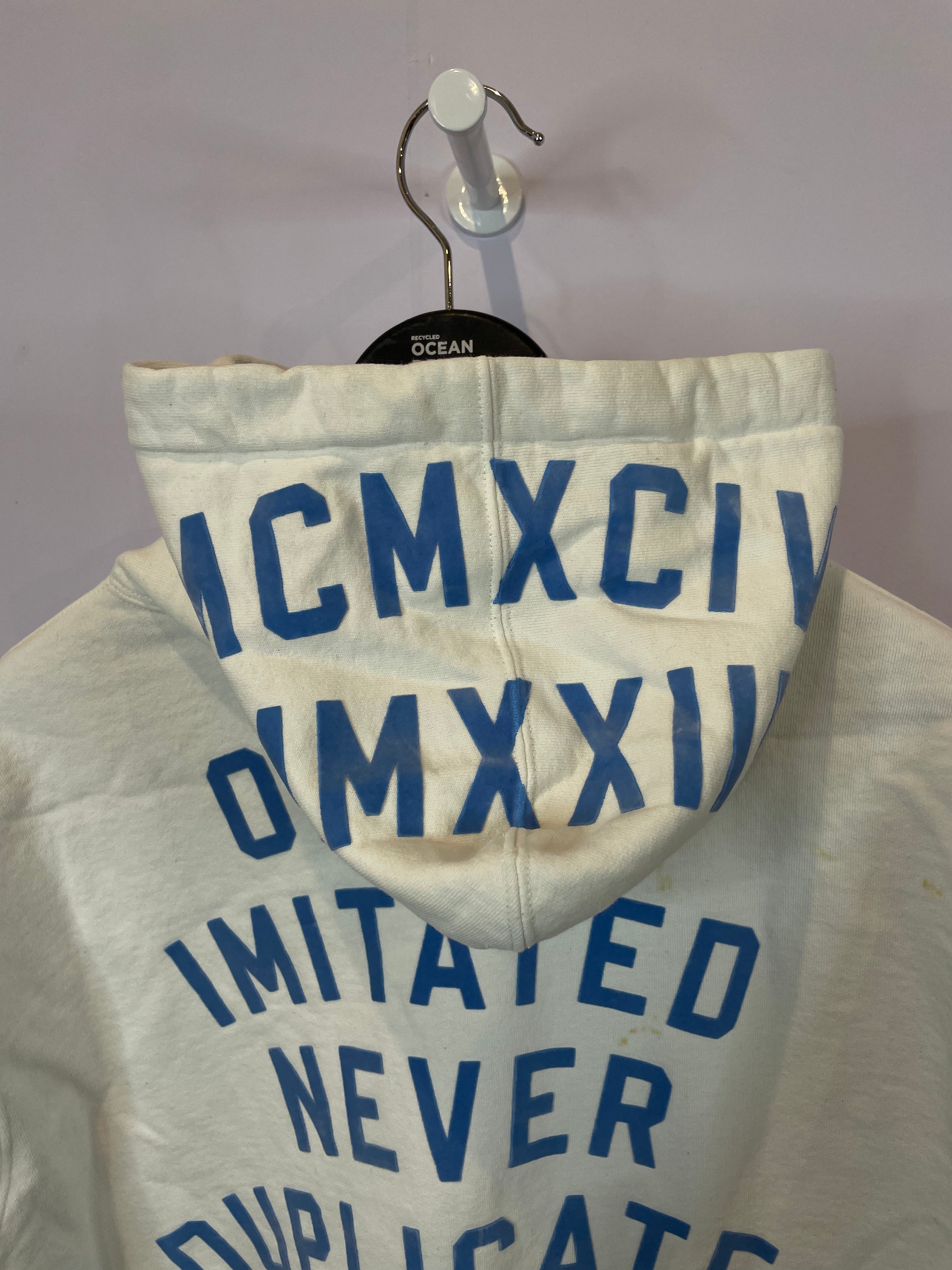 Supreme Team Hoodie White Blue Used Small