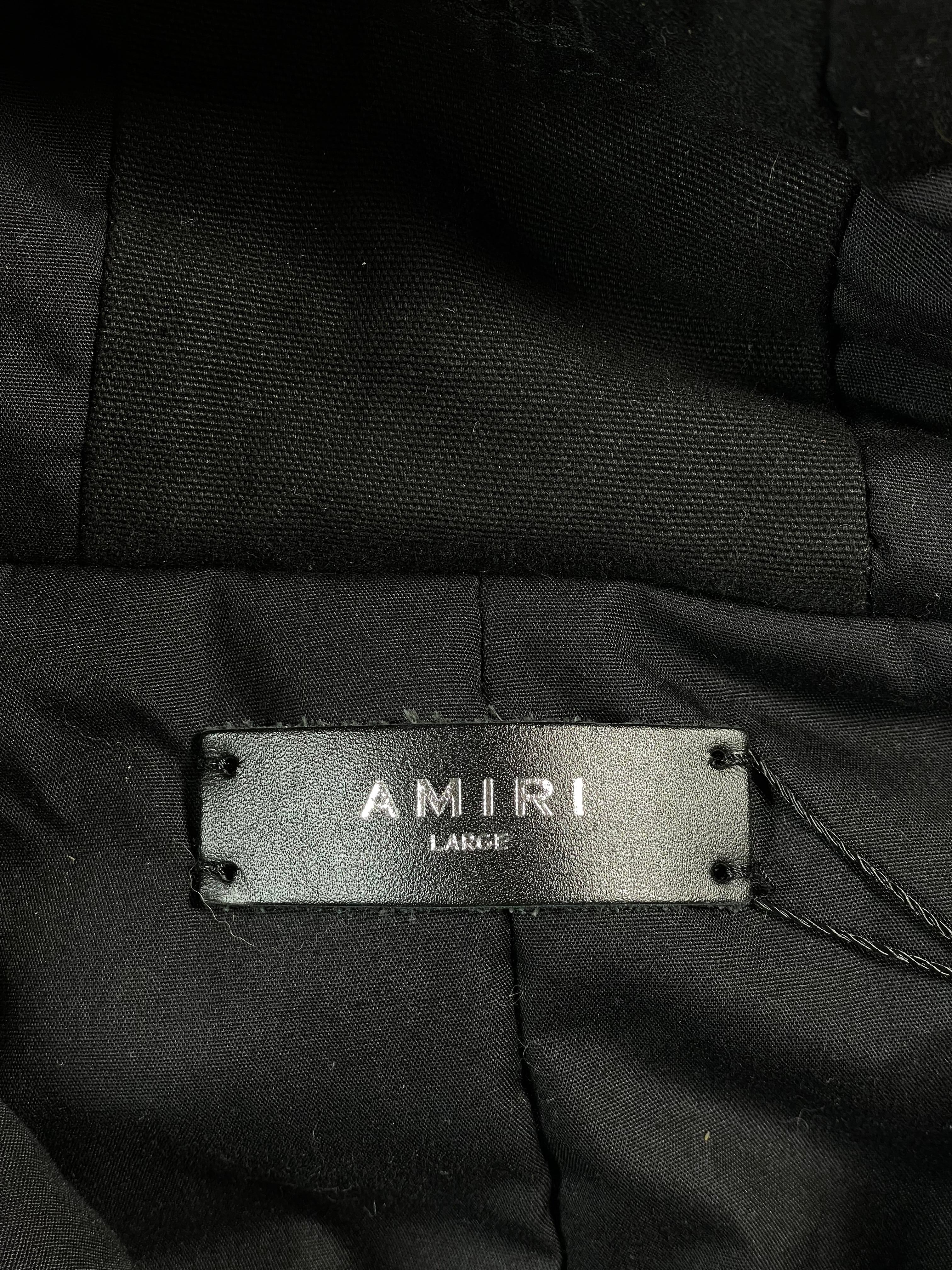 Amiri Core Logo Black Fur Puffer Jacket
