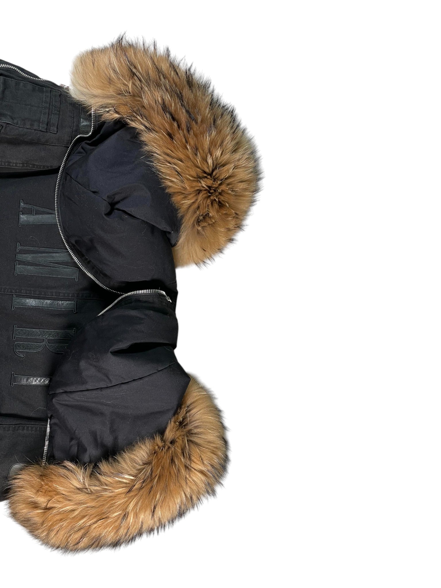 Amiri Core Logo Black Fur Puffer Jacket