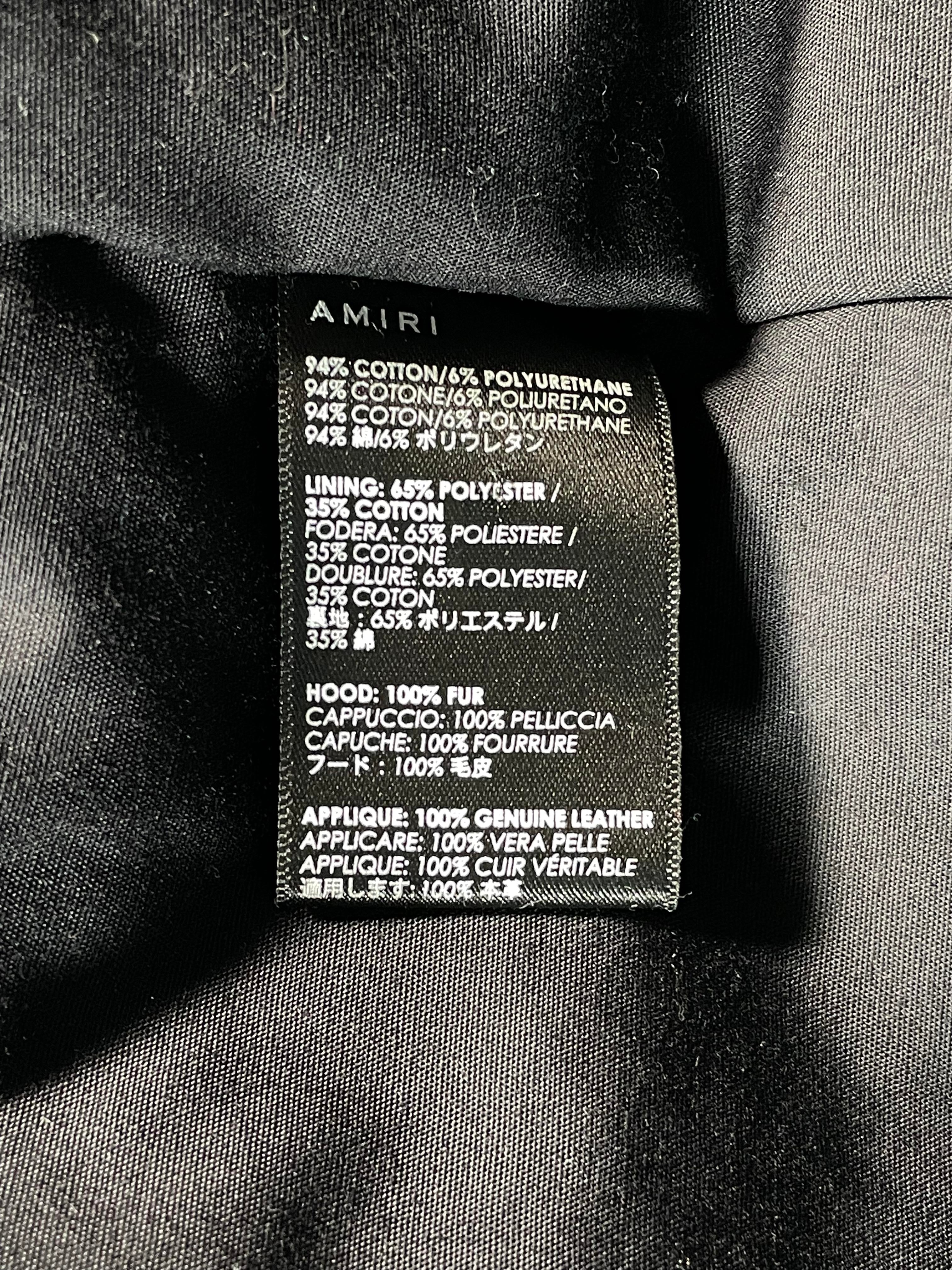 Amiri Core Logo Black Fur Puffer Jacket