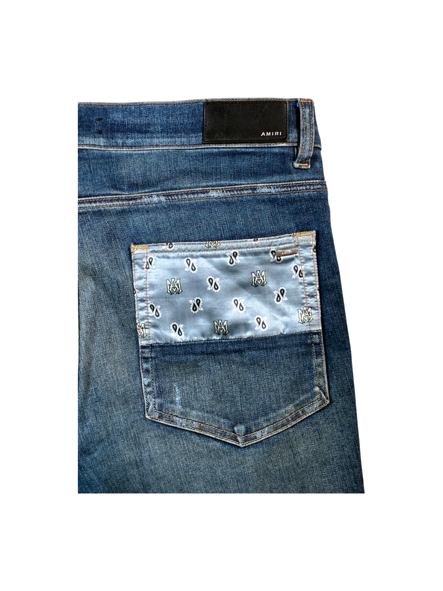 Amiri Paisley Thrasher Dark Wash Jeans