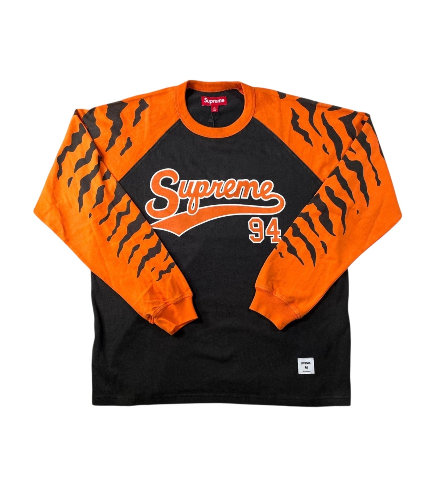 Supreme "Raglan" Long Sleeve Black & Orange T shirt