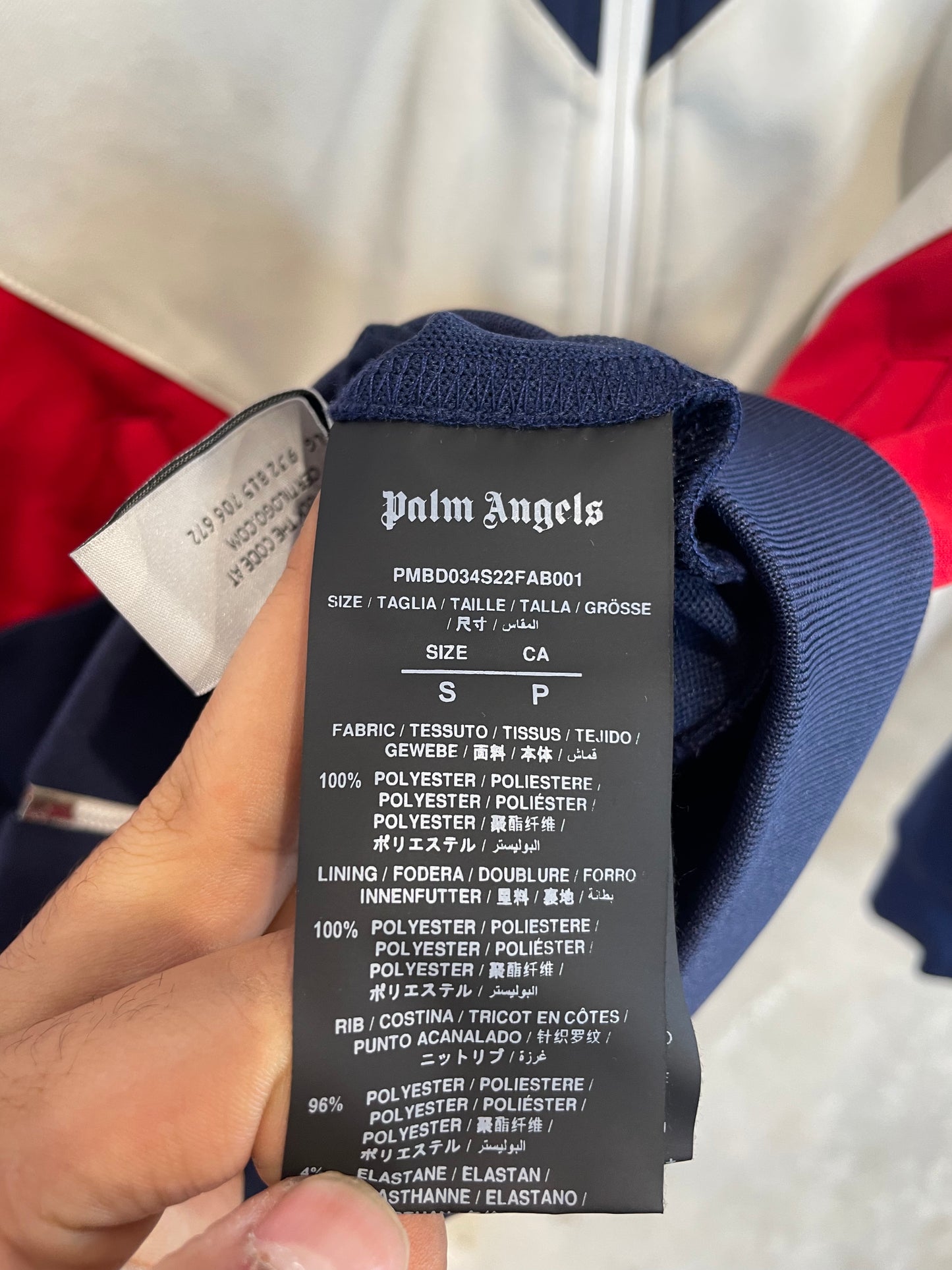 Palm Angels Track Jacket Navy White Red Used Small
