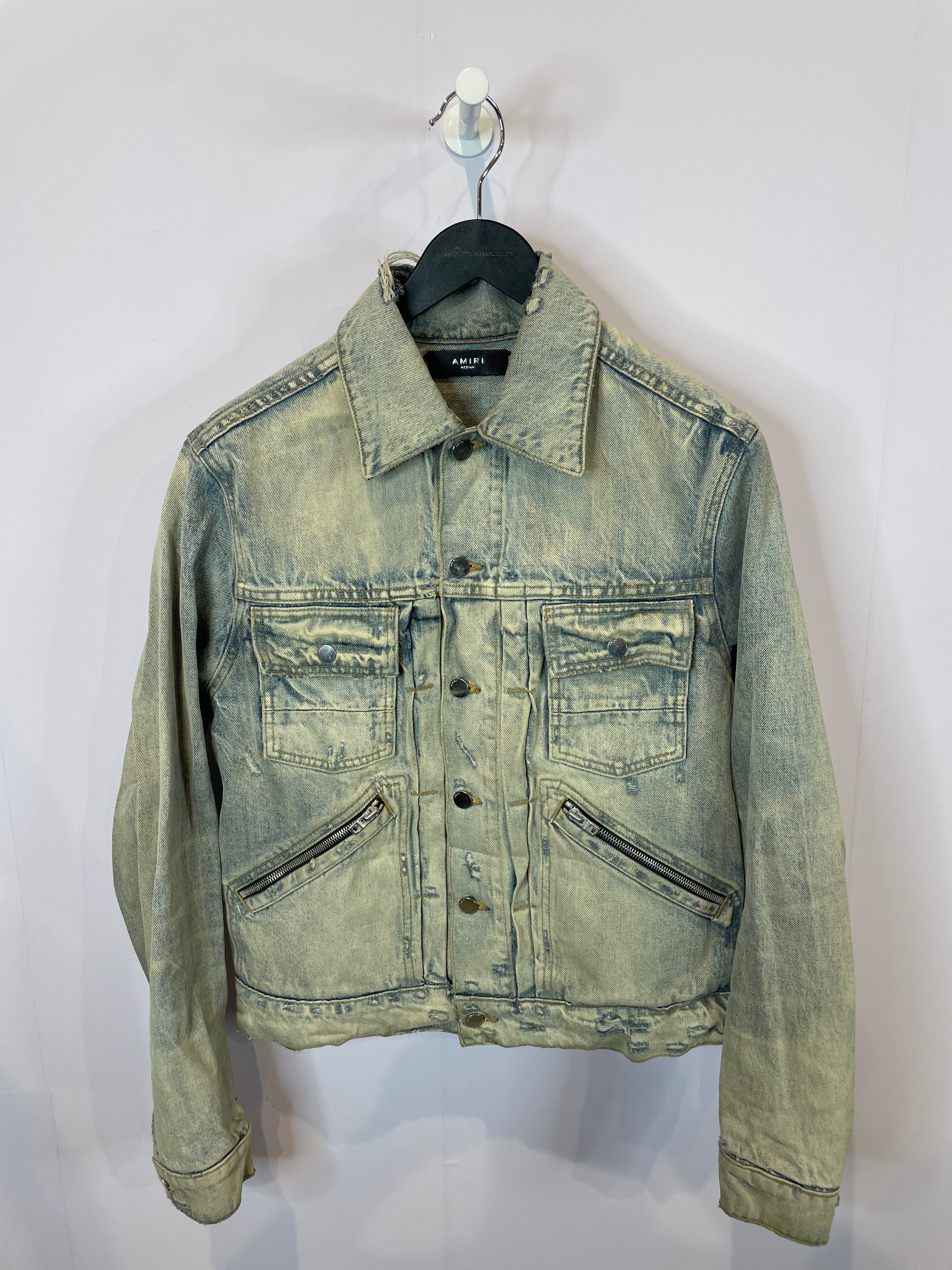 Amiri Distressed Jean Jacket Vintage Wash Used Medium