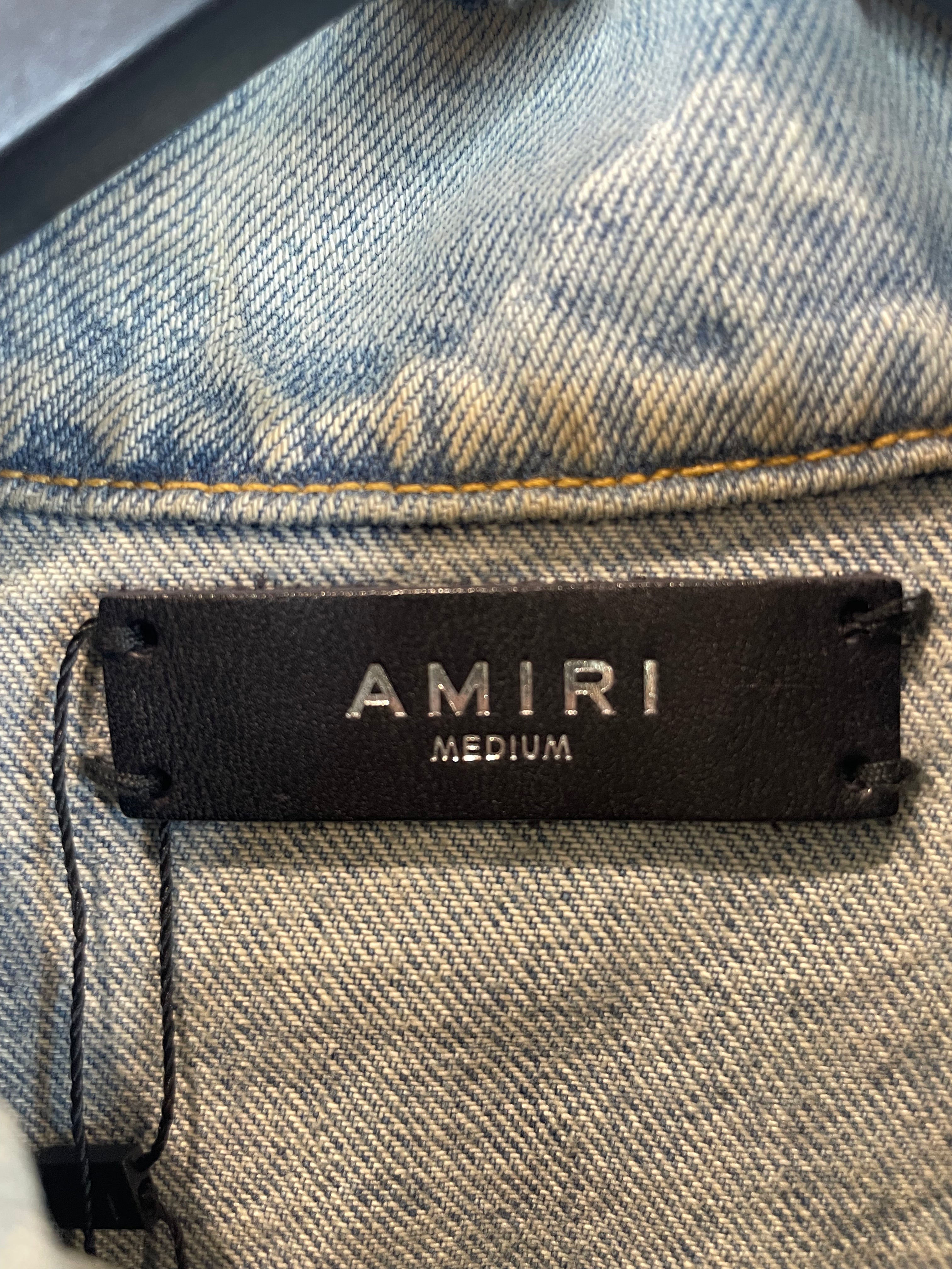 Amiri Distressed Jean Jacket Vintage Wash Used Medium