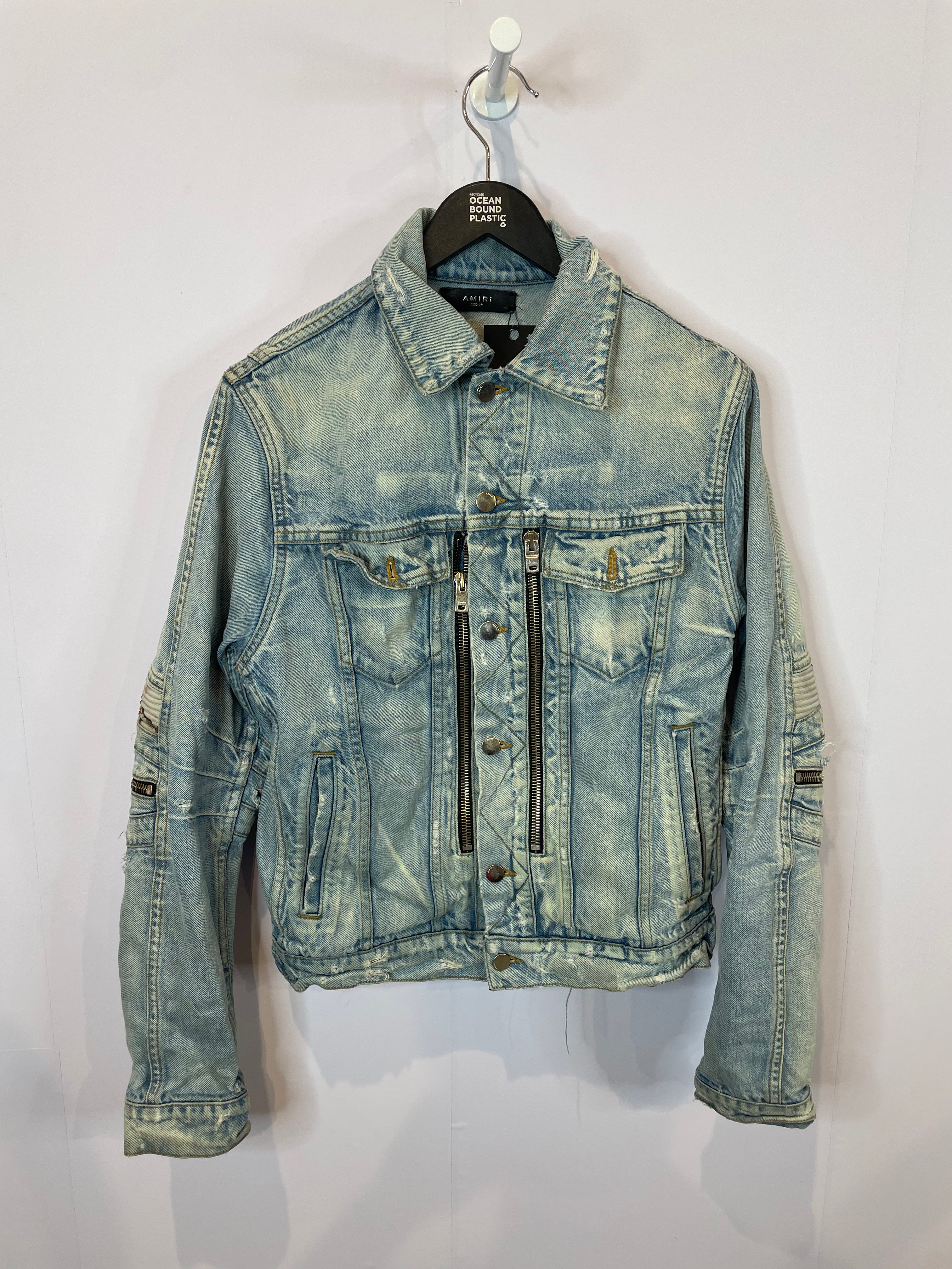 Amiri MX2 Jean Jacket Light Wash Marble Used Medium
