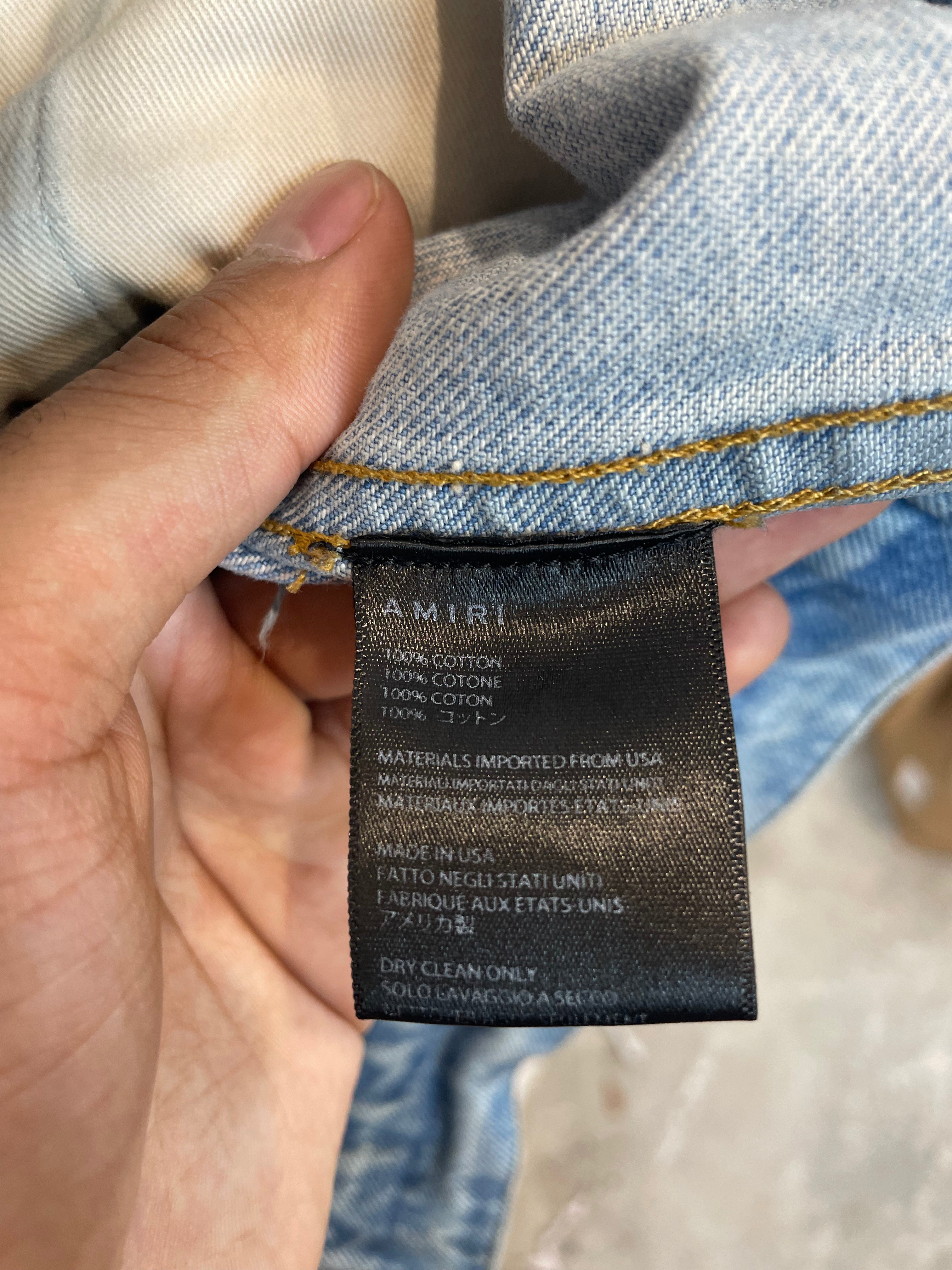 Amiri MX2 Jean Jacket Light Wash Marble Used Medium