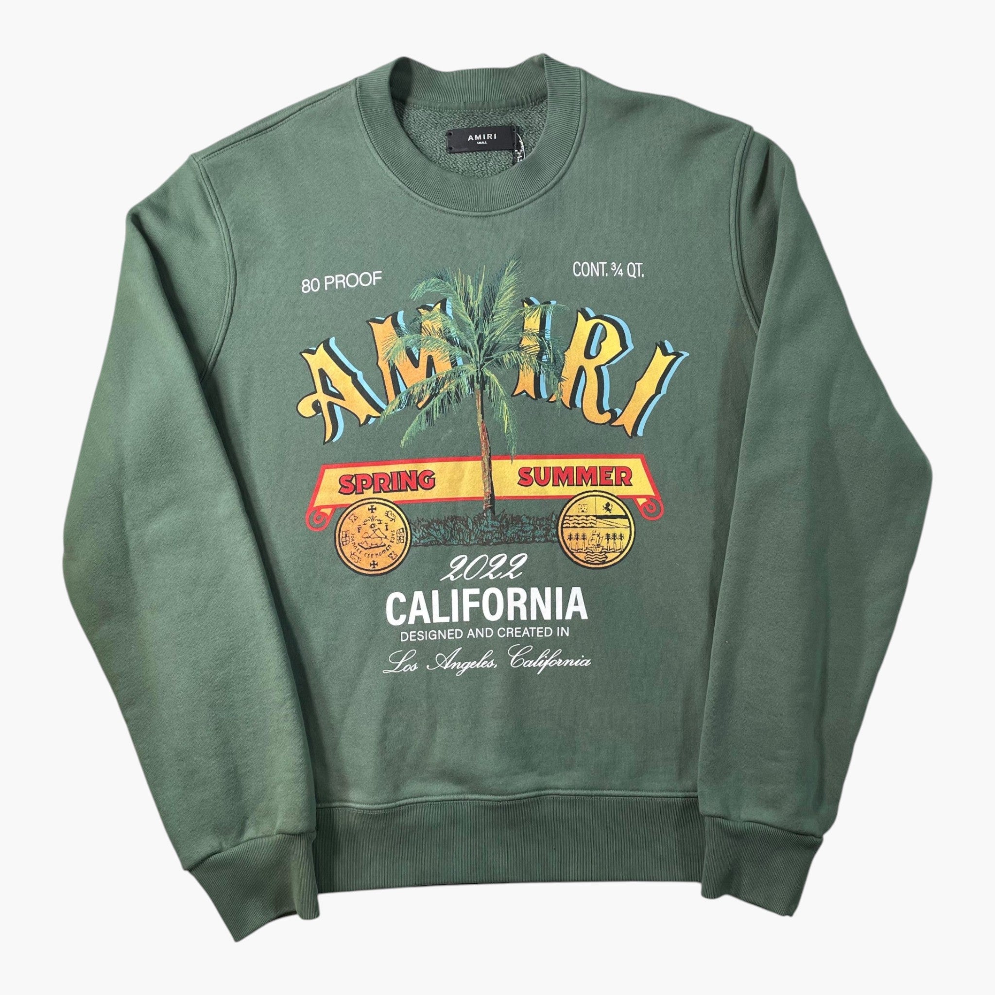 Amiri Rum Label Green Crewneck