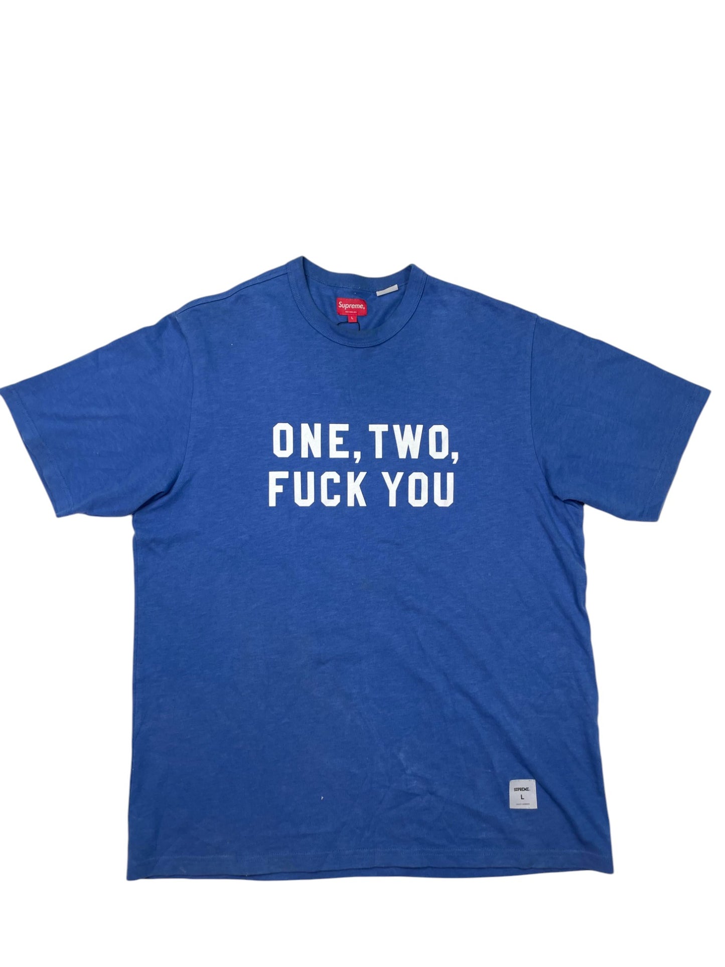 Supreme One Two F**k You Black & White Tee